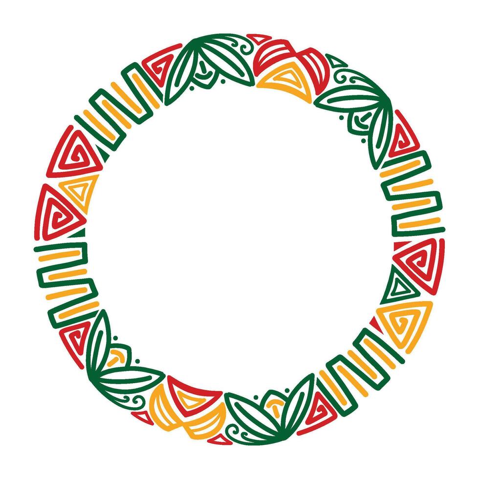 Black history month circle borders frames, Black history month Borders pattern Frames, Frames for Juneteenth with space for text. vector