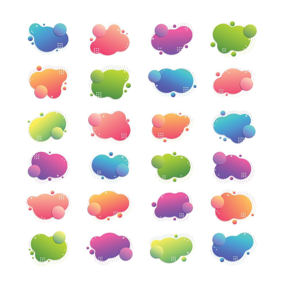 Abstract Fluid Blob Shapes Collection with Gradient Colors vector