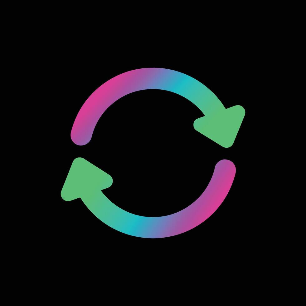 A colorful circular icon with arrows pointing in different directions vector