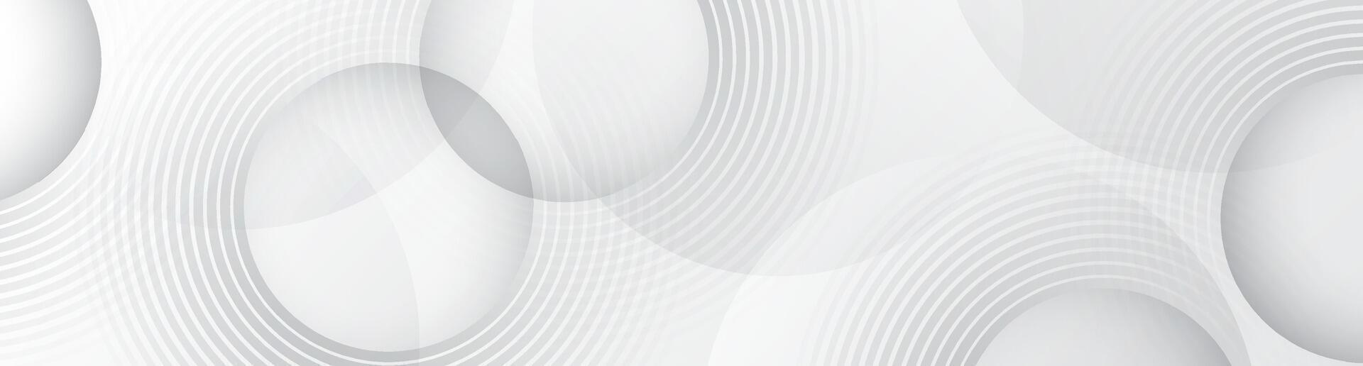 White abstract background overlap layer on bright space with circles effect decoration. Modern banner with lines style. Graphic design element stripes concept for web, flyer, card, or brochure cover vector