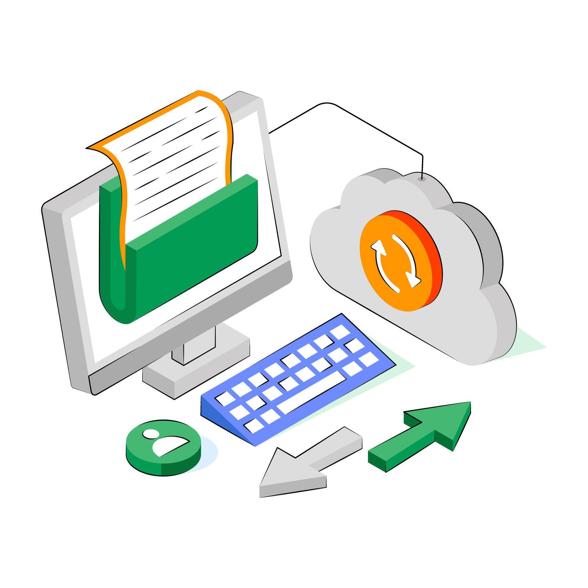 Cloud Computing and Data Management Concepts 75267611 Vector Art at ...
