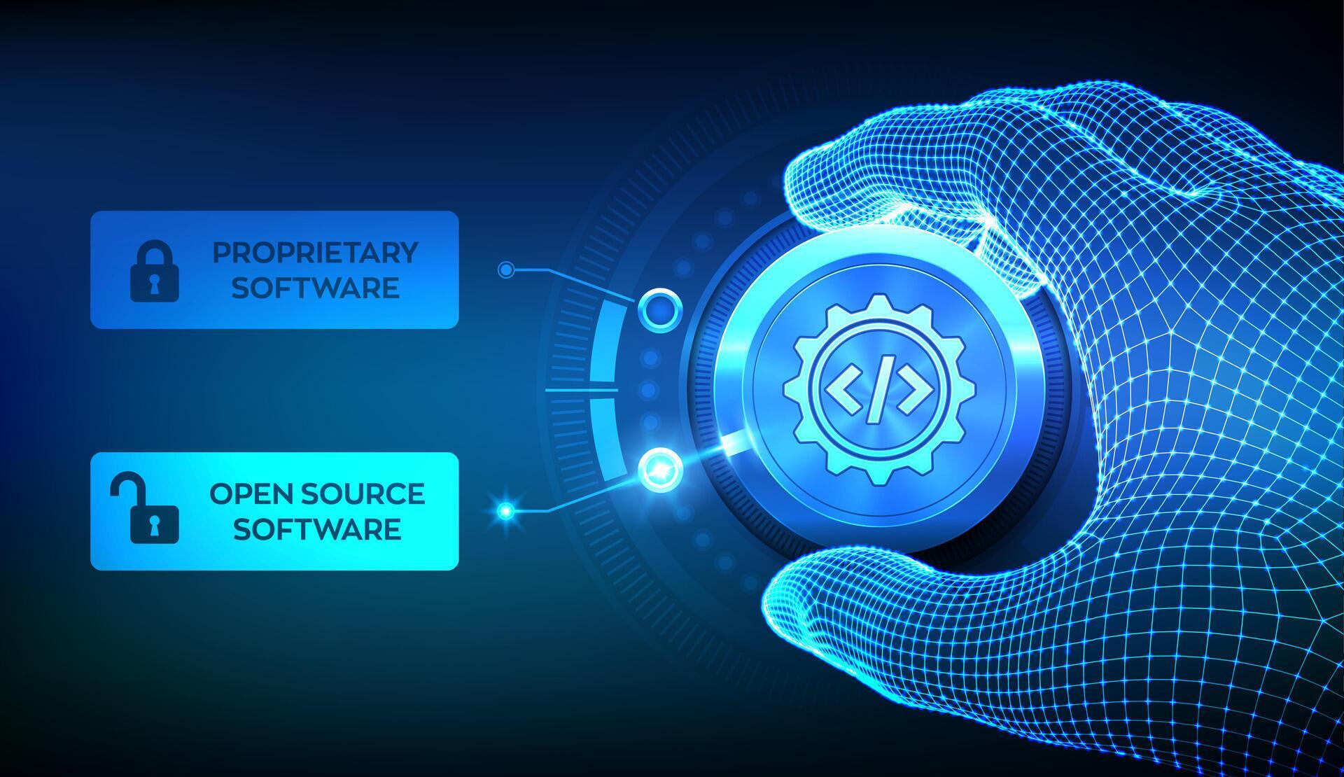 Proprietary vs Open Source Software Explained 75350647 Vector Art at ...