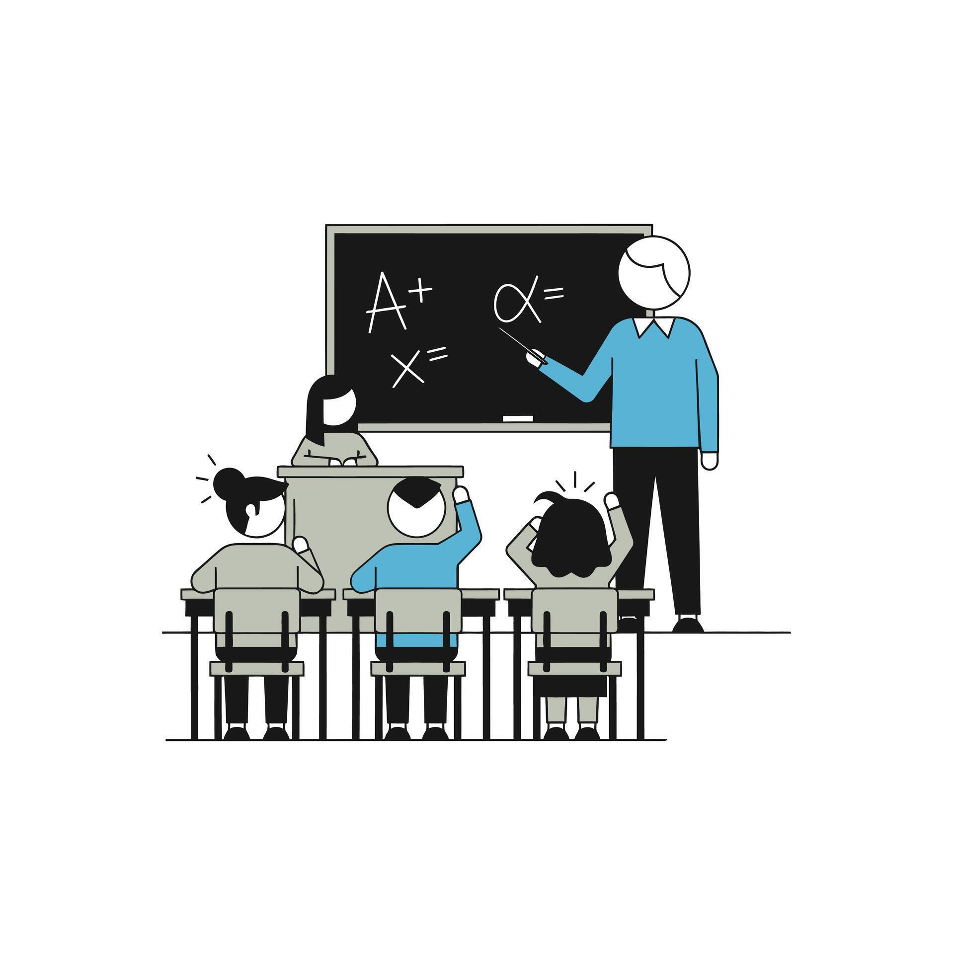 Teacher explaining math problem 75515587 Vector Art at Vecteezy