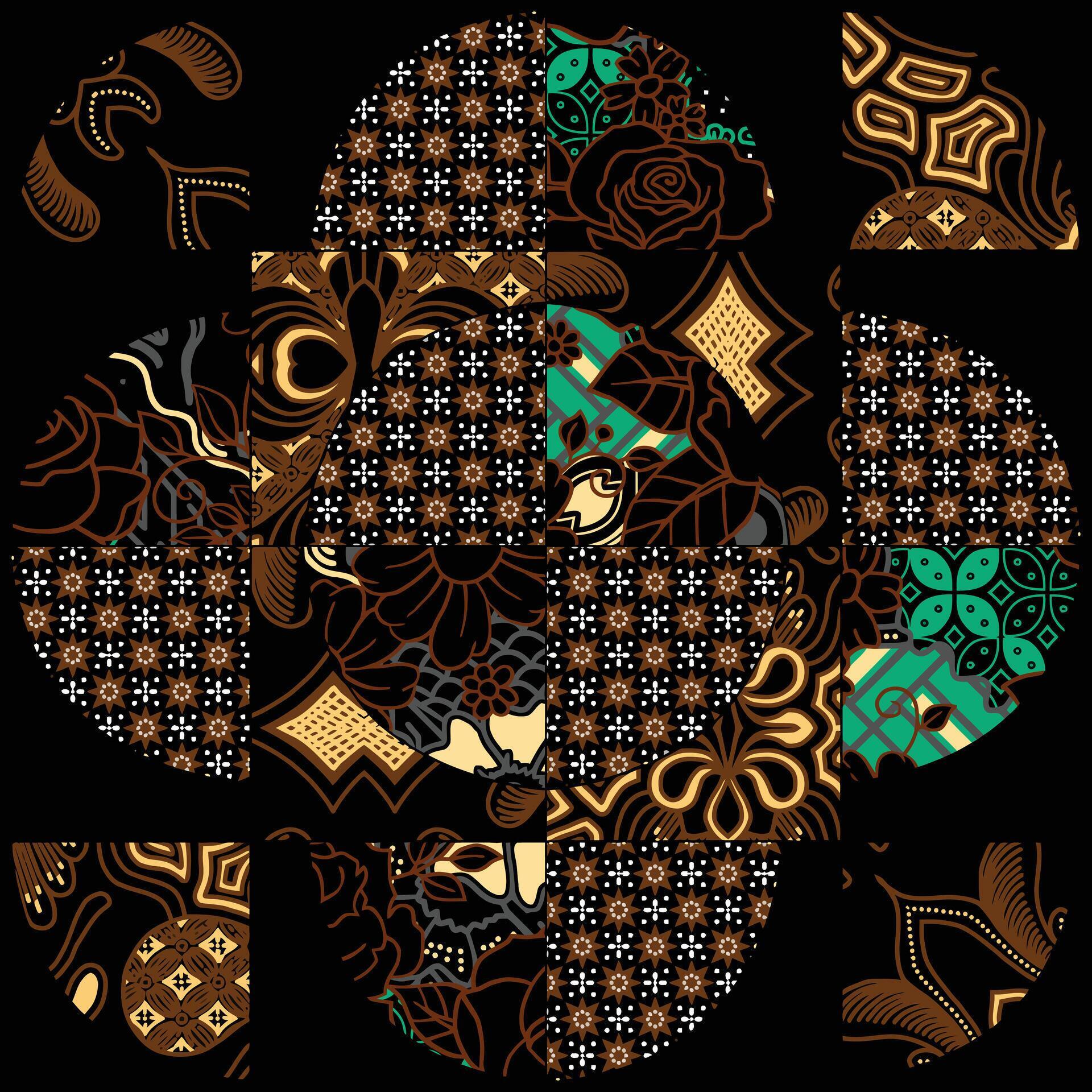 Batik Patchwork Collage 75560467 Vector Art at Vecteezy