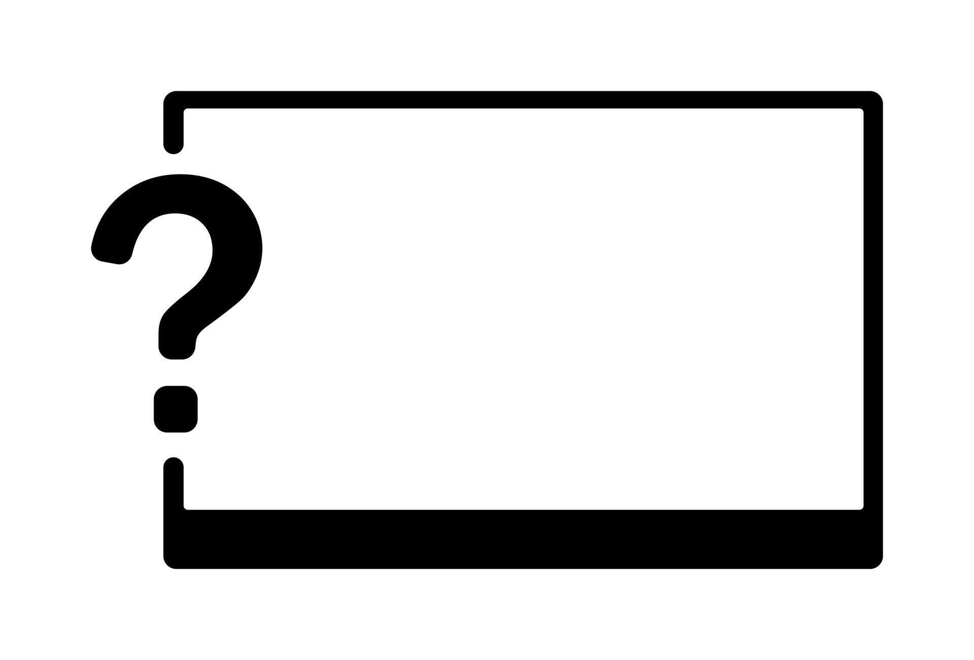 Question mark icon on rectangular frame 75748801 Vector Art at Vecteezy