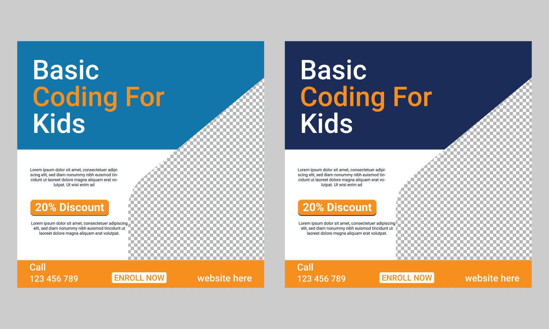 Children Learning Coding or Computer Programming social media post ...