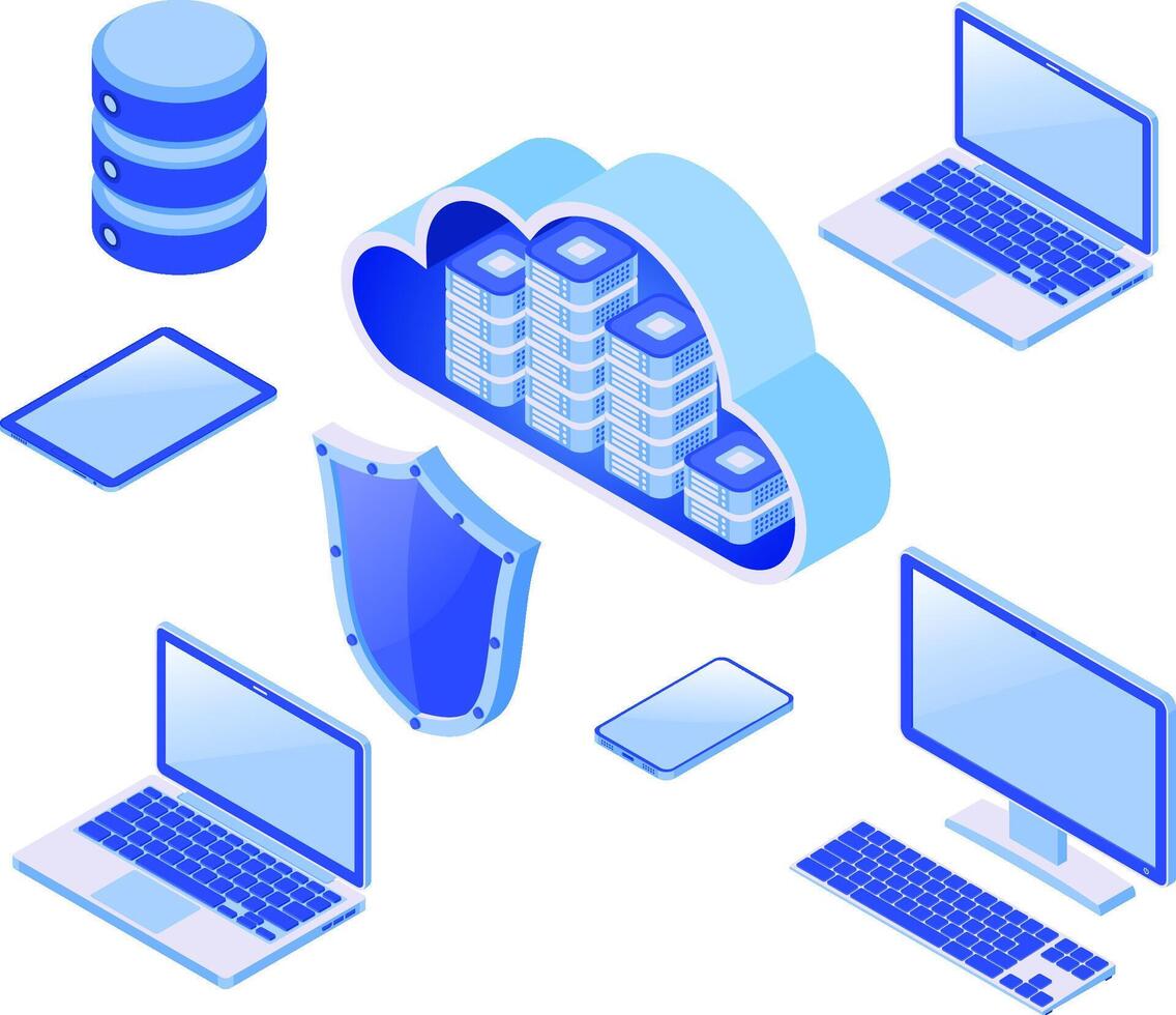 Cloud Computing and Data Management Illustration 76486569 Vector Art at ...