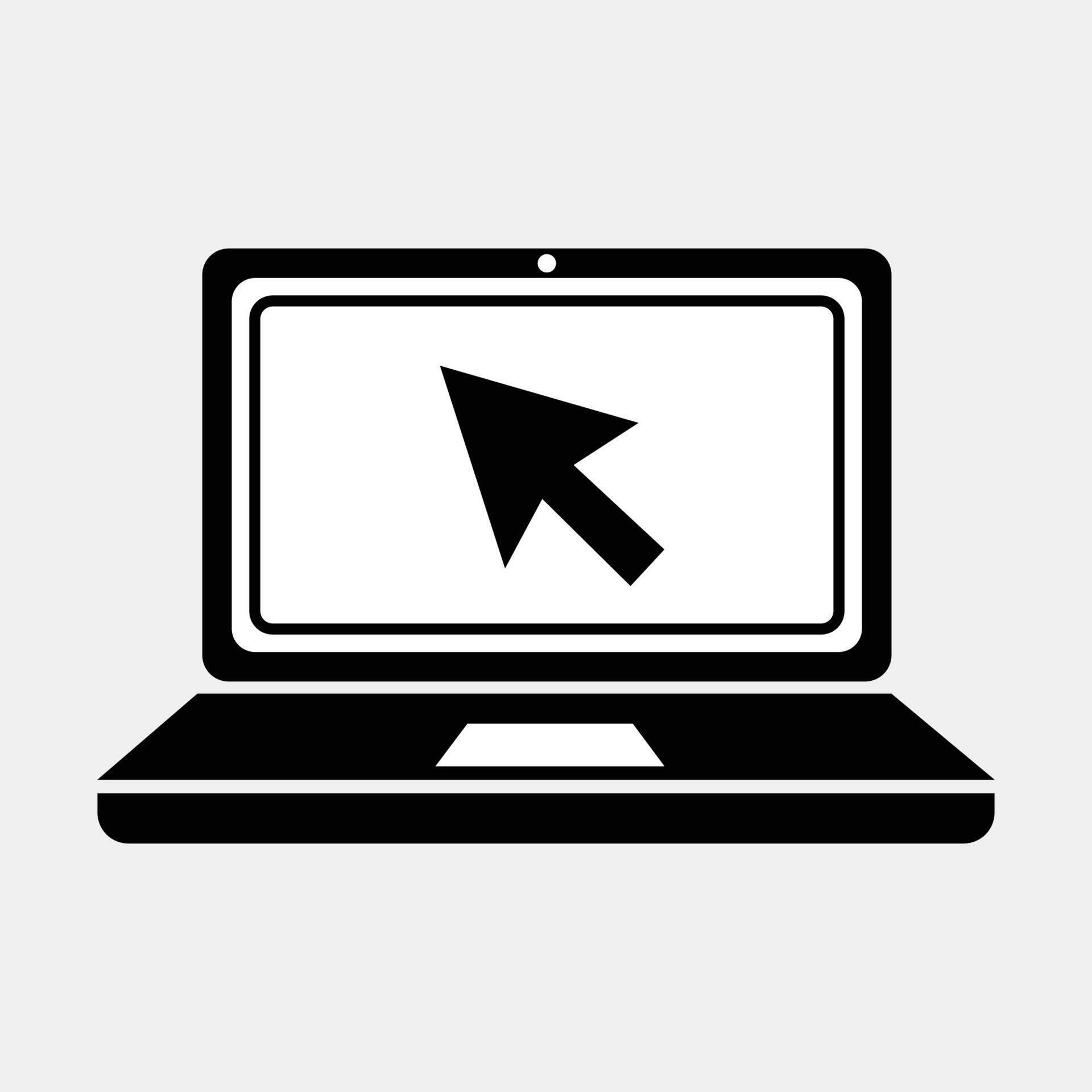 Laptop Computer with Mouse Cursor Pointer Flat Icon 76511137 Vector Art ...