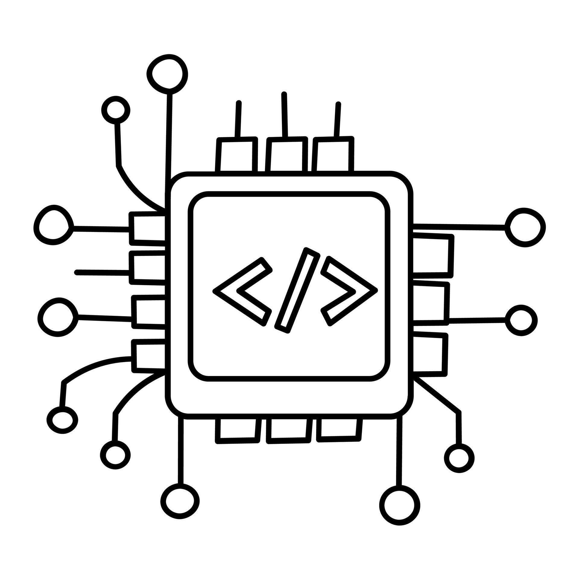 Code Chip Technology Line Icon 76603111 Vector Art at Vecteezy