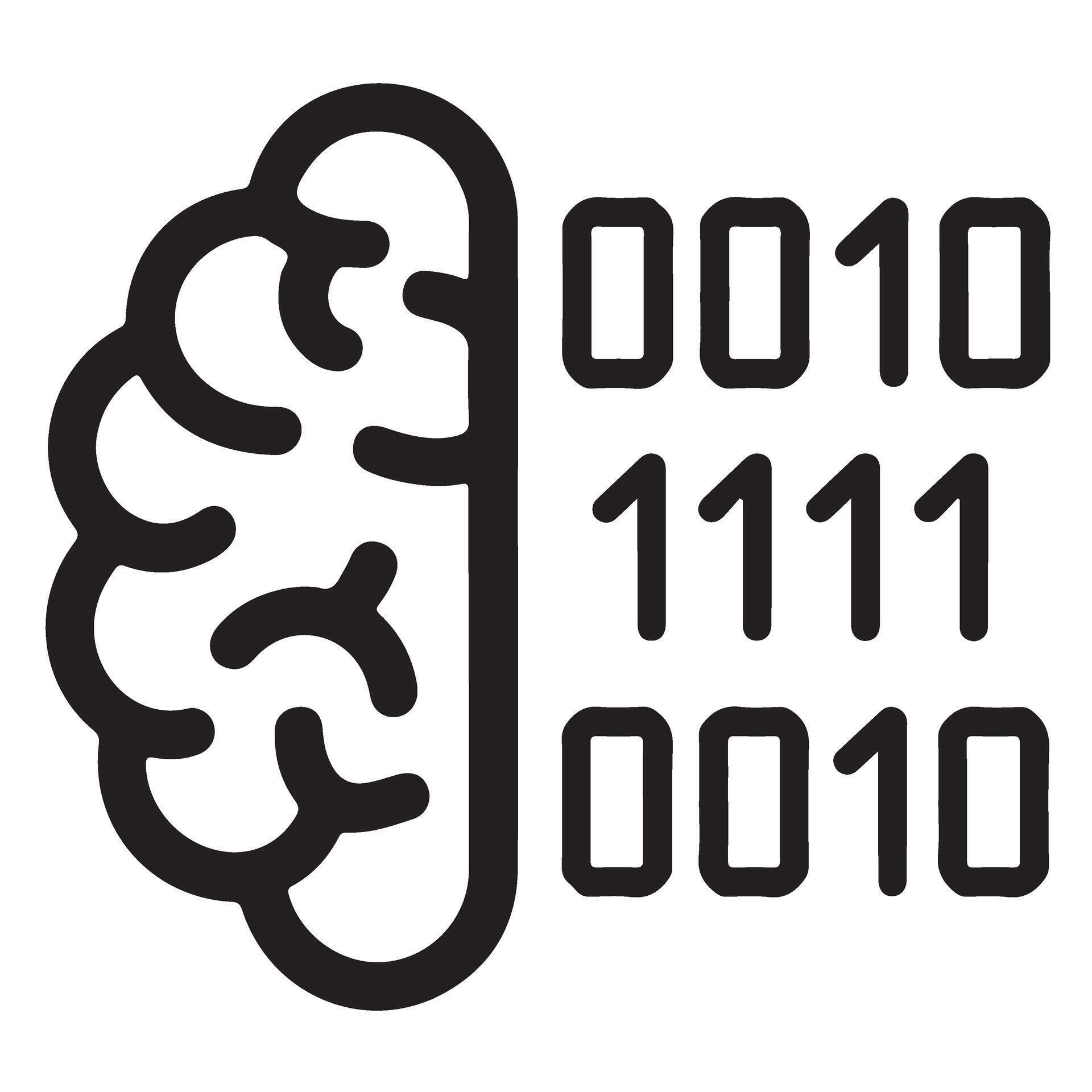 Brain icon with binary code symbols 76736494 Vector Art at Vecteezy