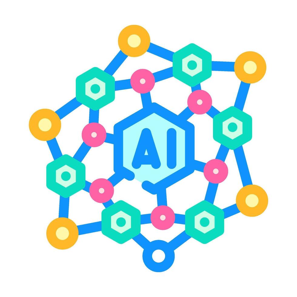 Artificial intelligence processing data in neural network concept ...