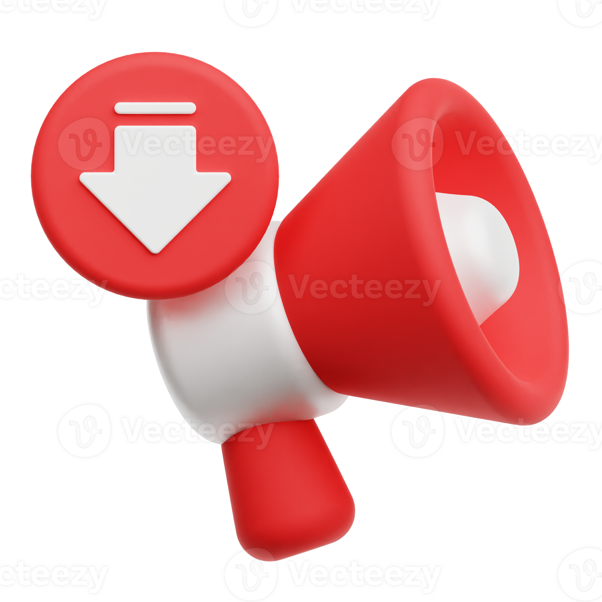 Decrease Megaphone 3D Icon Isolated On Transparent Background 77108976 PNG