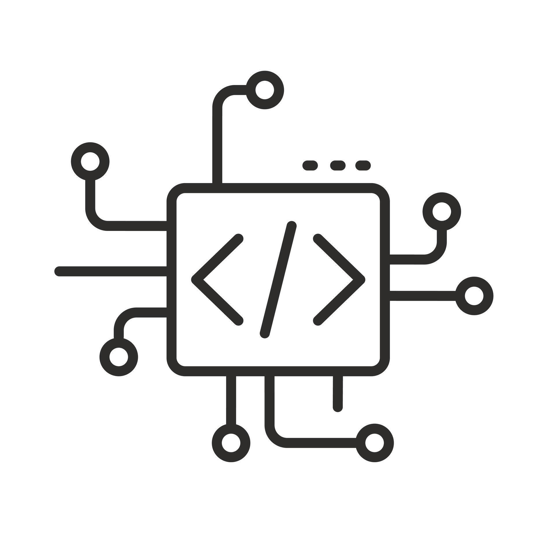 programming code icon, it developments, update program coding, software ...