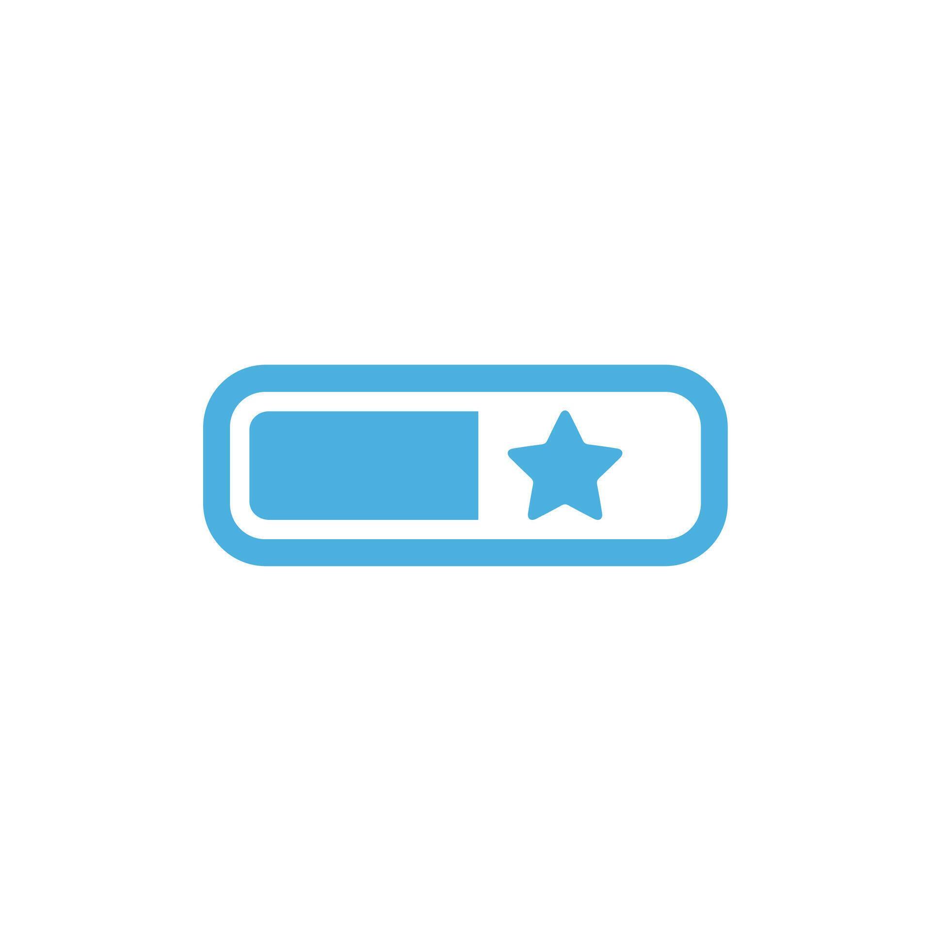 Simple Line Loading Bar with Star Element Progress Indicator Icon ...