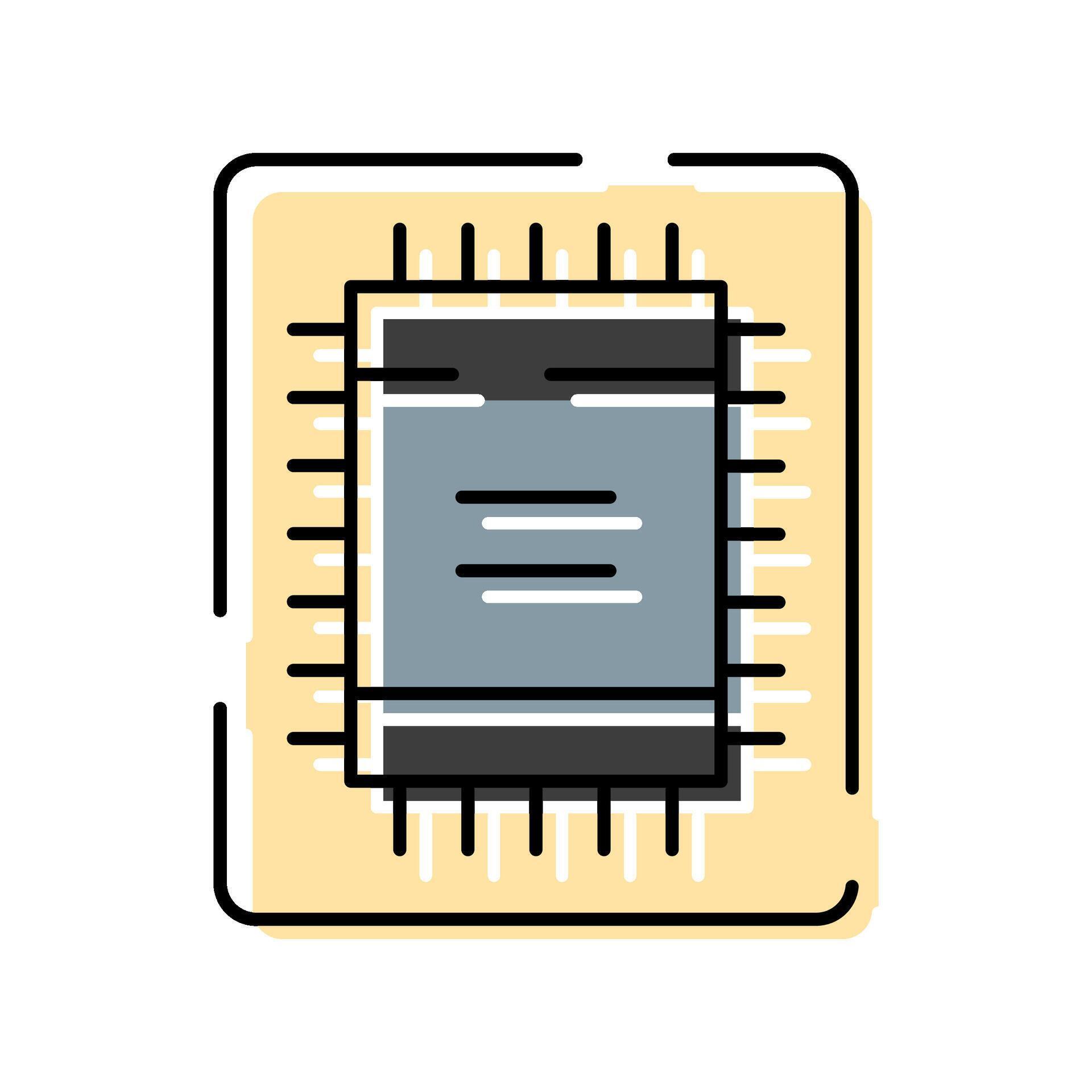 Microchip processor icon representing electronics technology hardware ...