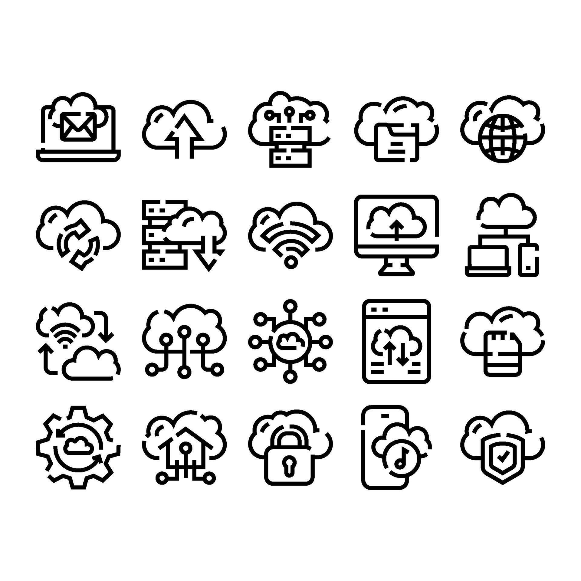 Cloud computing data storage network server technology icons 77328598 ...