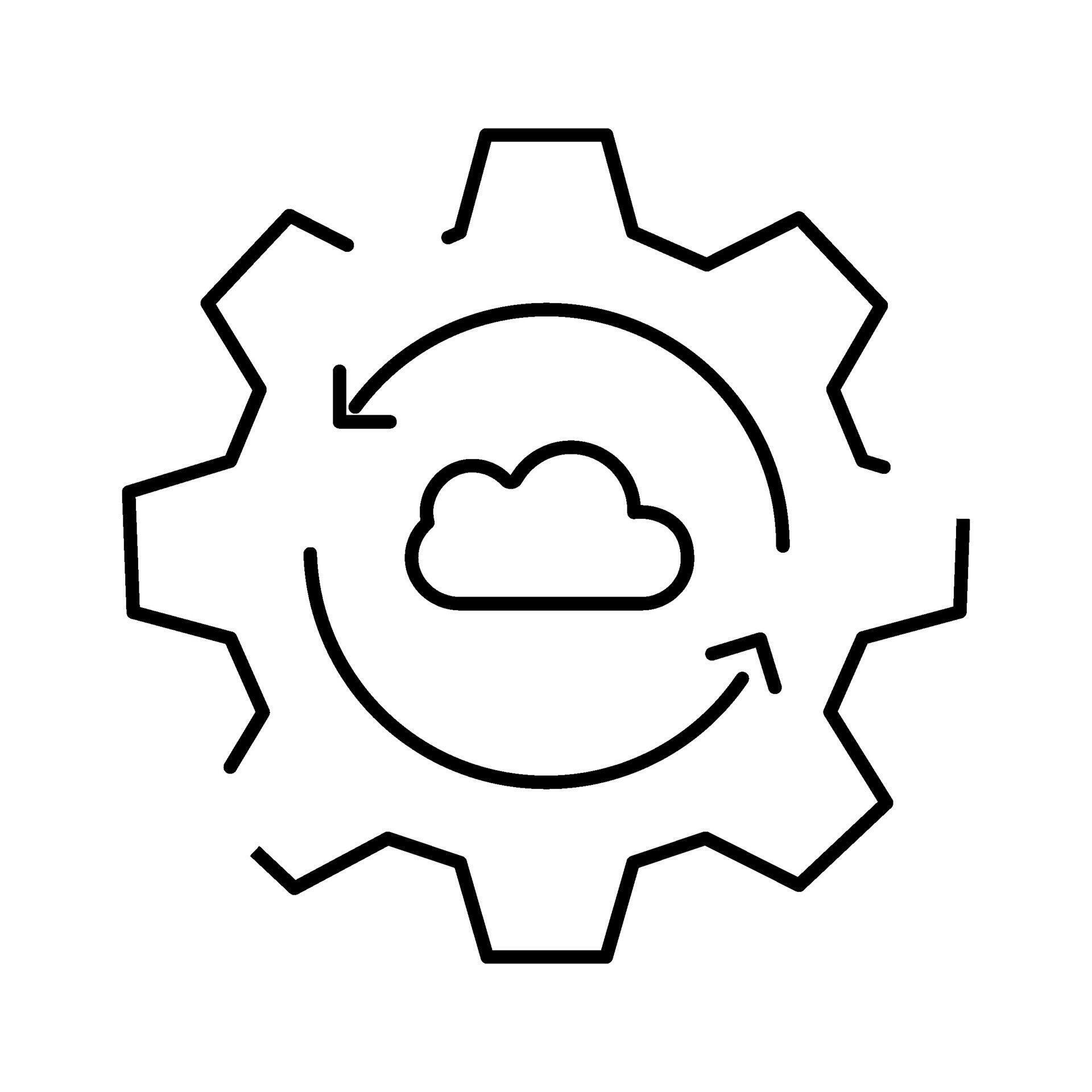 Cloud data synchronization processing with gear icon 77329884 Vector ...
