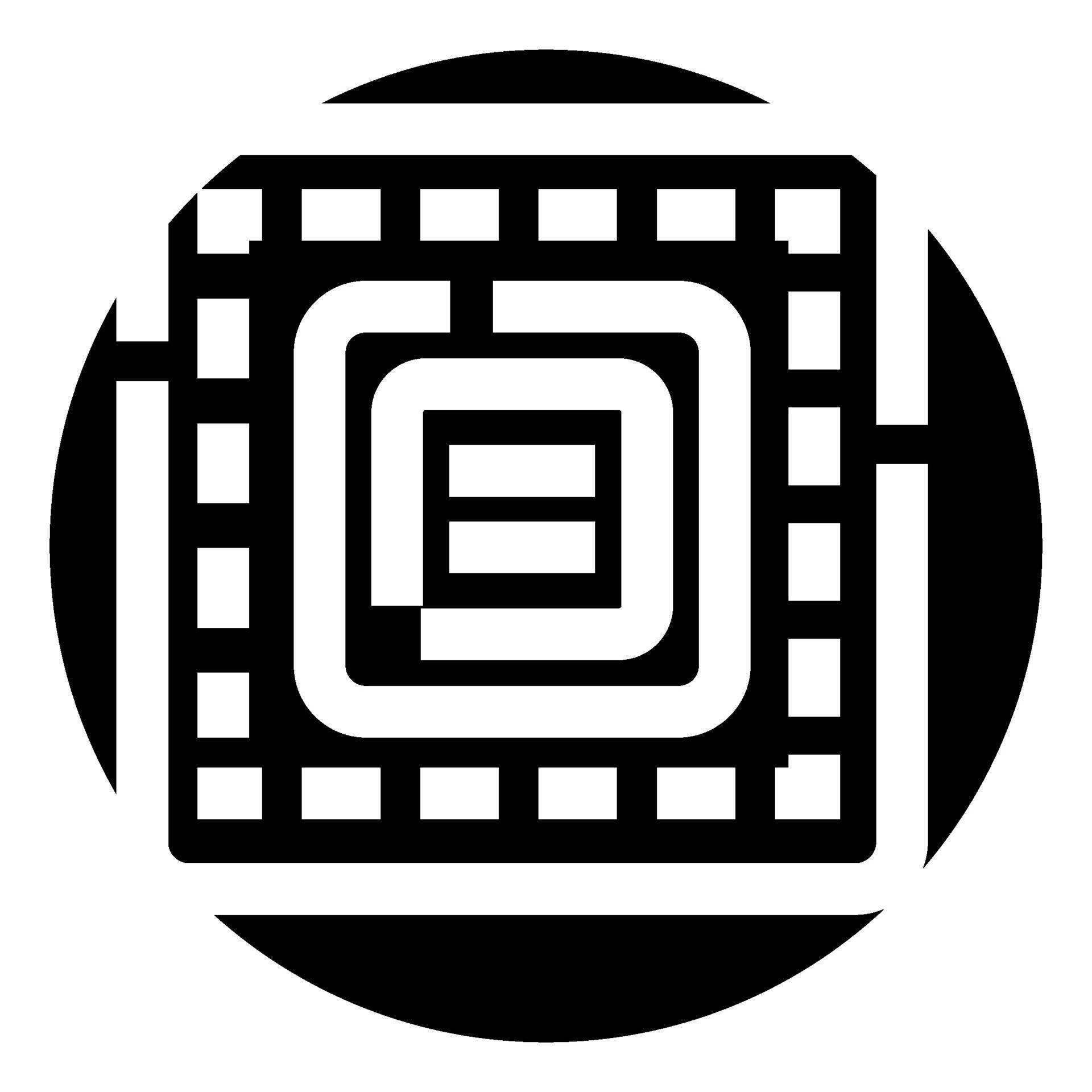 Computer chip microprocessor icon representing digital technology ...