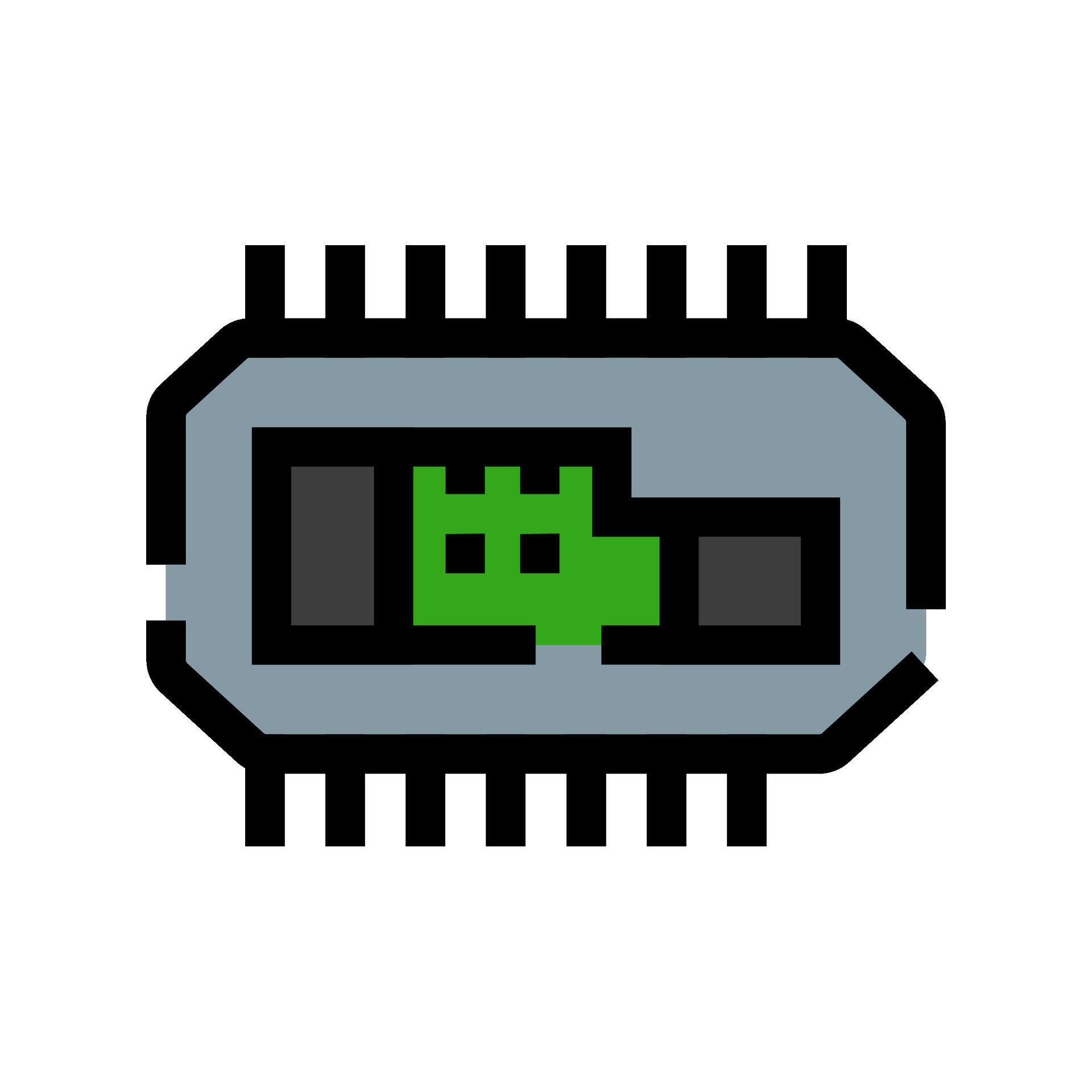 Computer chip processor icon representing electronic technology ...