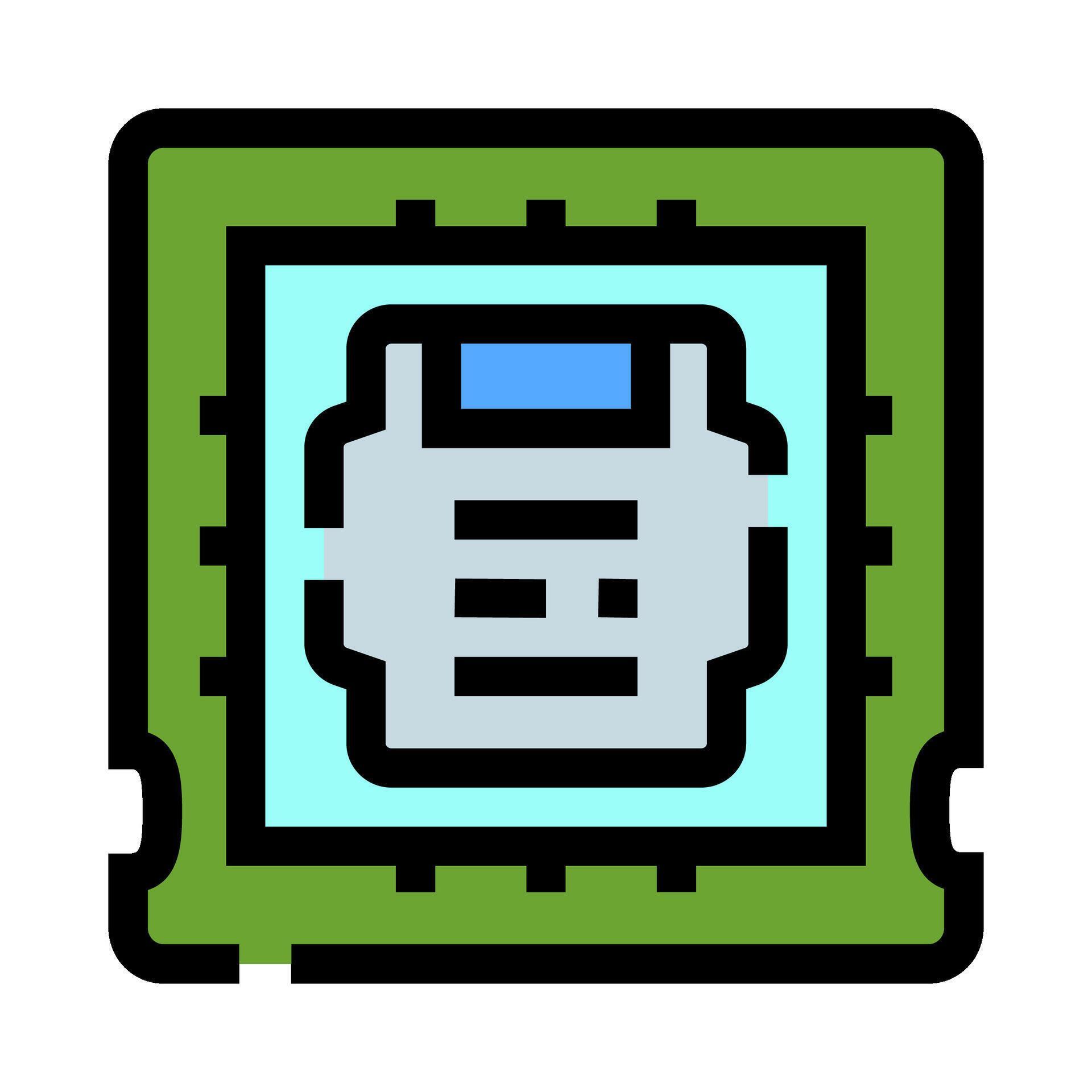 Computer processor microchip hardware computing technology icon ...