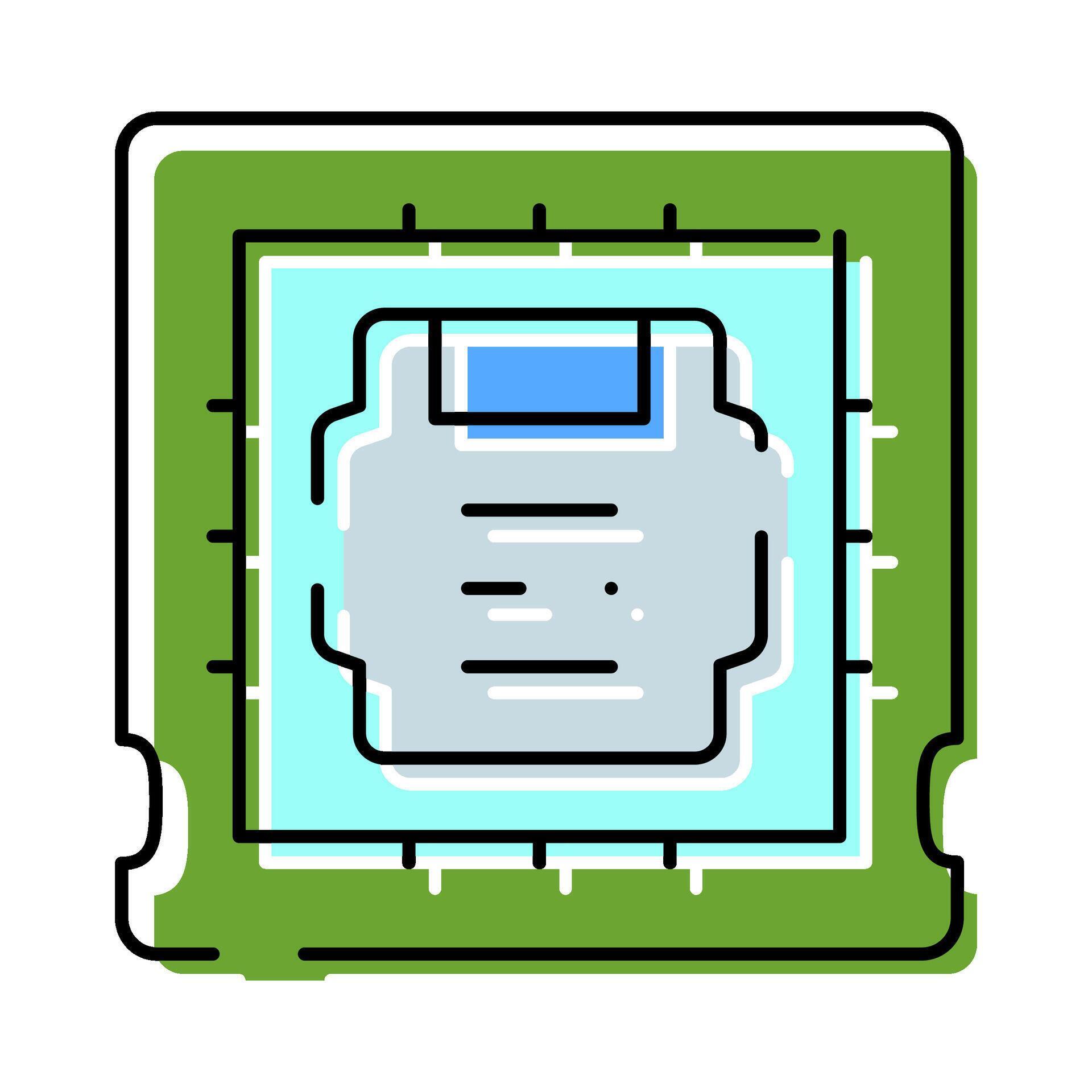 Computer processor microchip hardware technology icon concept 77332565 ...