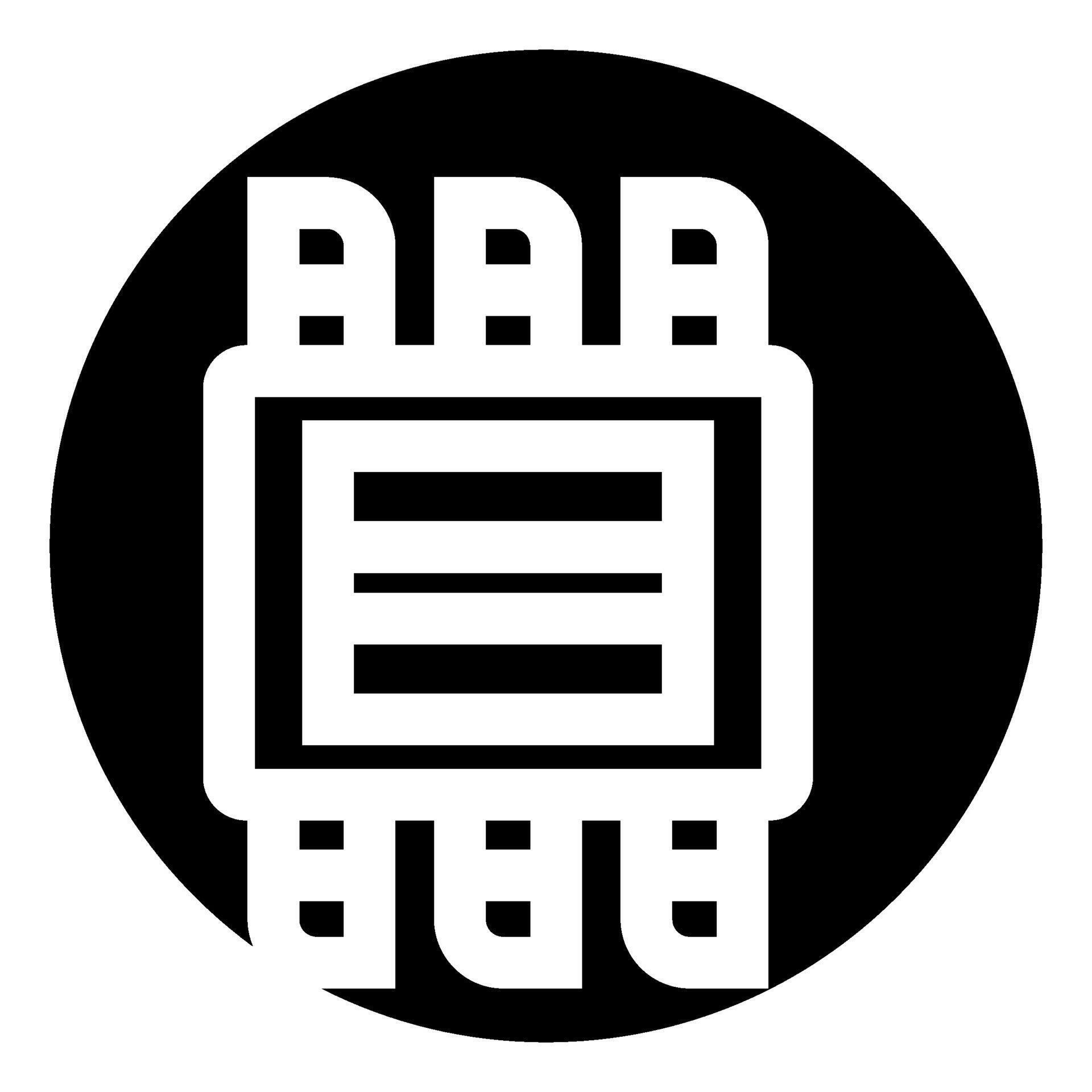 Microchip processor icon representing digital technology and computing ...
