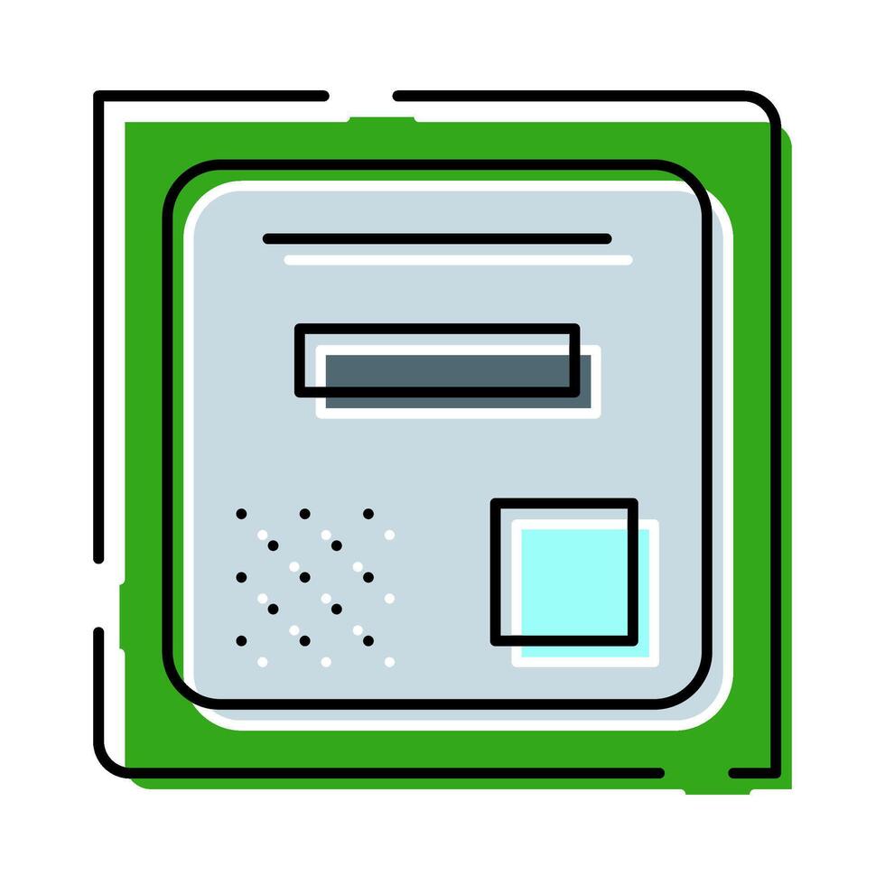 Processor chip color icon computing technology concept vector