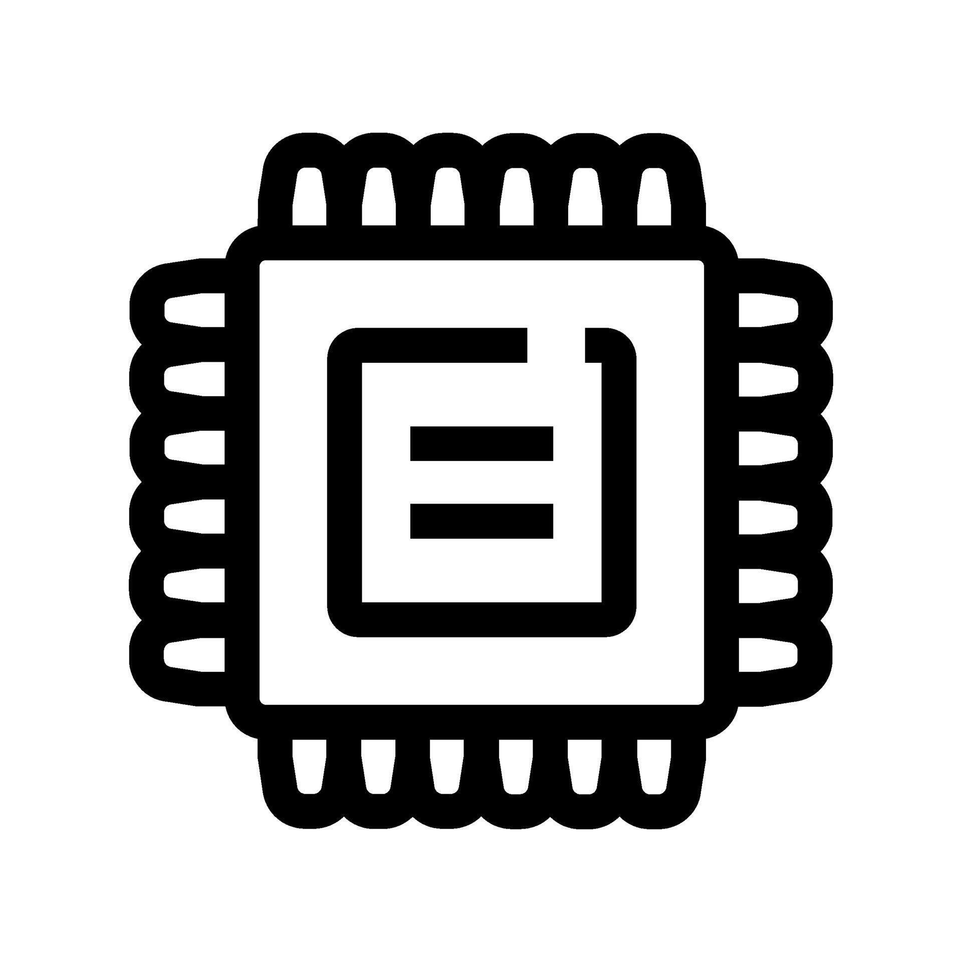 Microchip processor icon representing computer hardware and technology ...