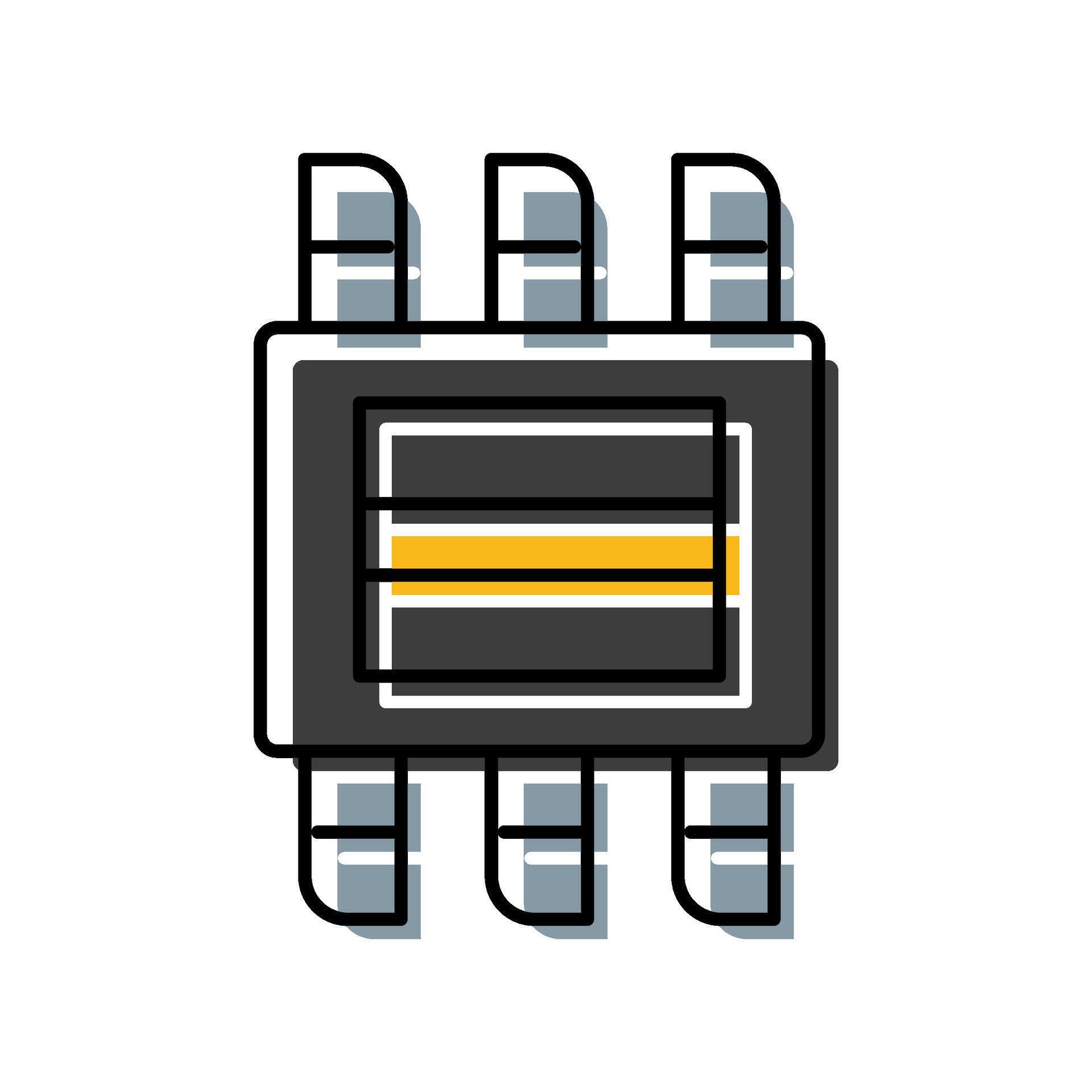 Computer chip technology icon representing data processing 77333168 ...
