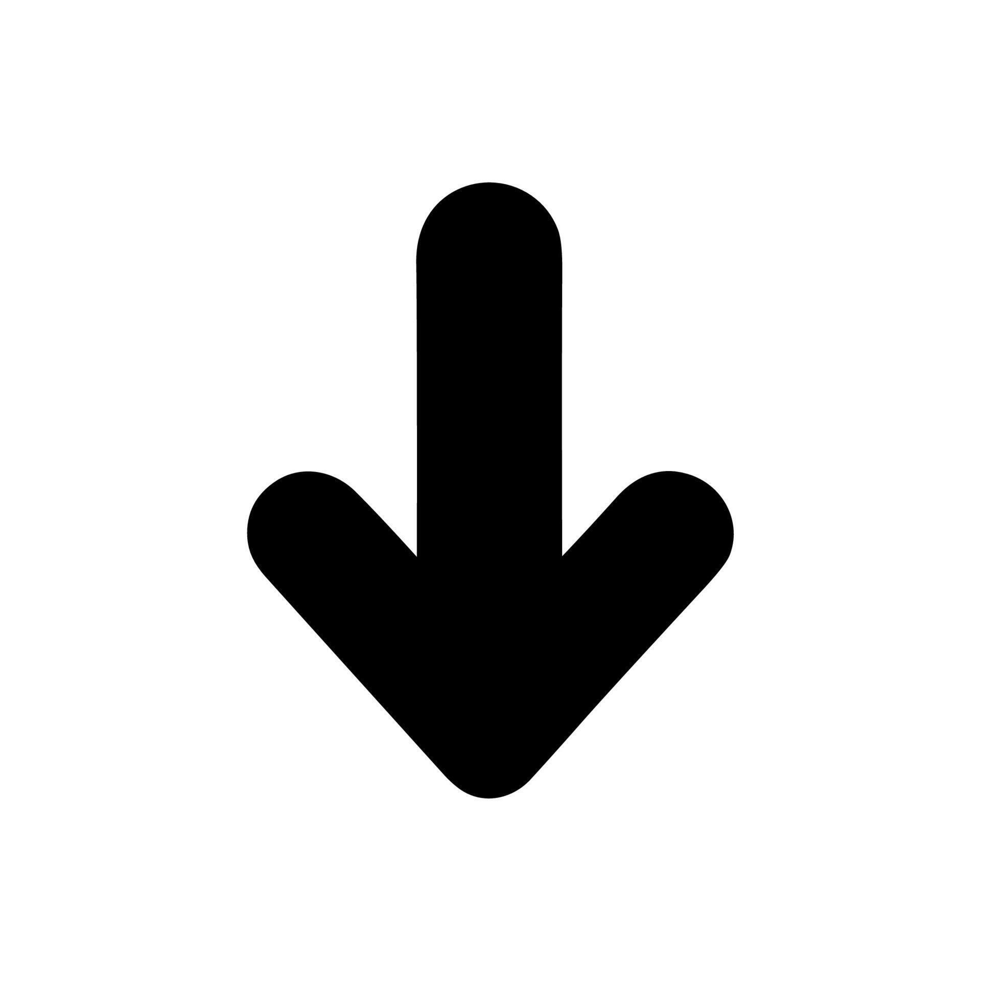 Simple Solid Arrow Pointing Down Direction Navigation Icon 77408727 ...