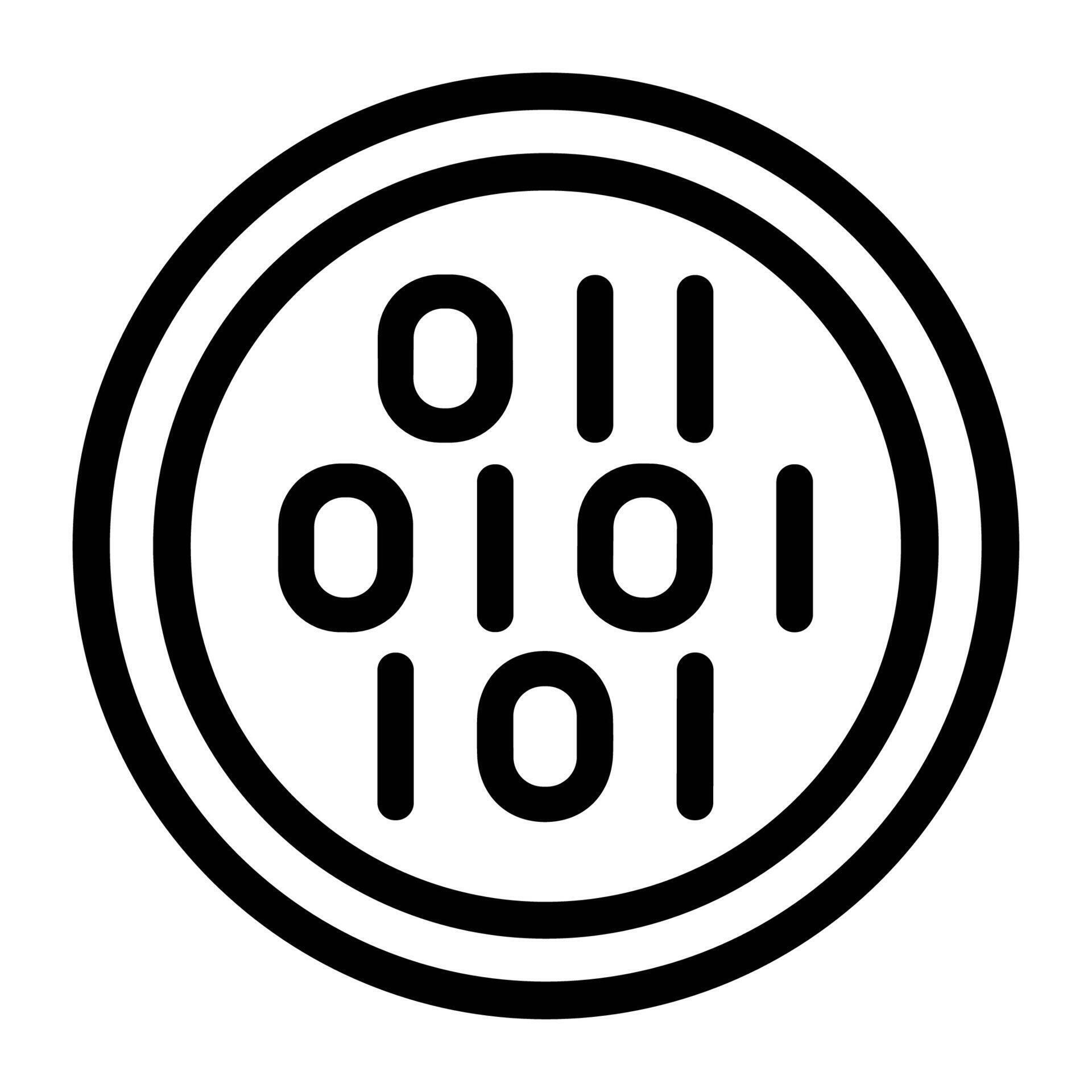 Outline Circular Binary Code Data Digital Information Line Icon ...