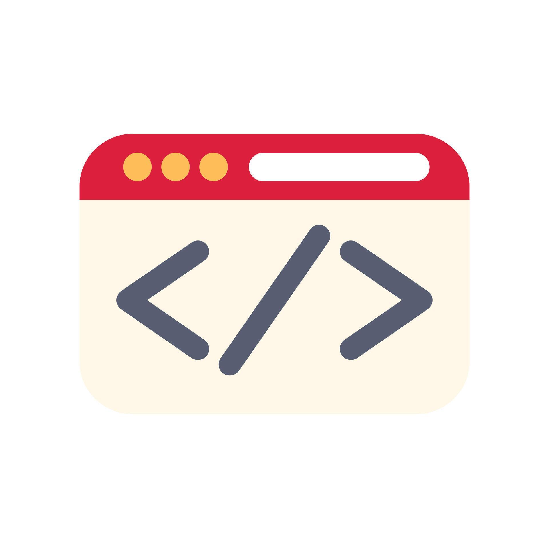 Browser window showing code development and programming icon 77517476 ...