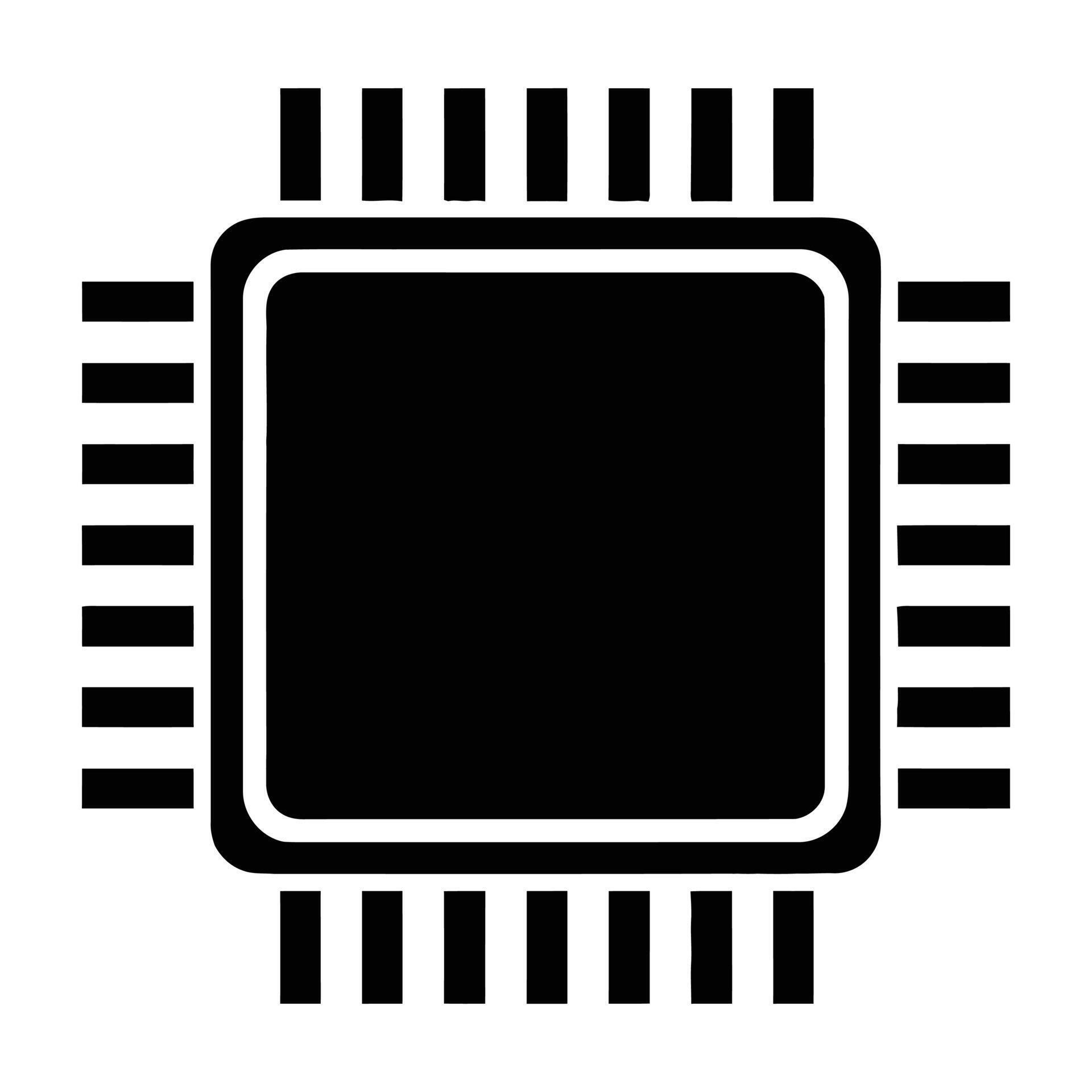 Central computer processor chip microelectronic component icon 77624260 ...