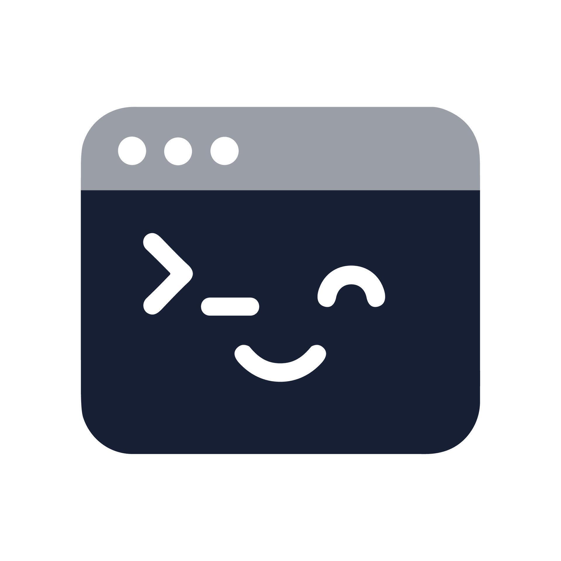 Flat Style Terminal Window Emoticon Programming Interface Development ...