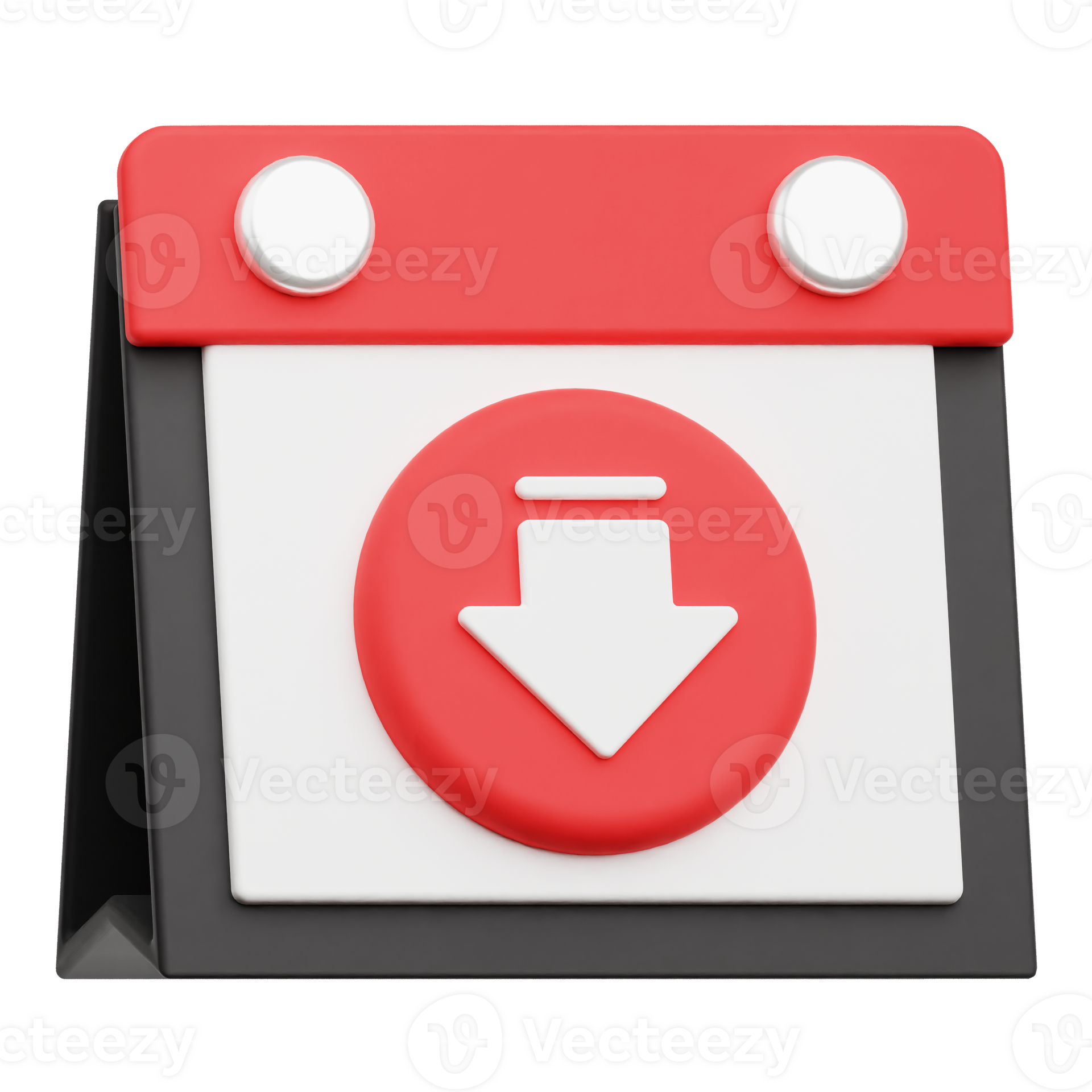 Decrease Desk Calendar 3D Icon Isolated On Transparent Background ...