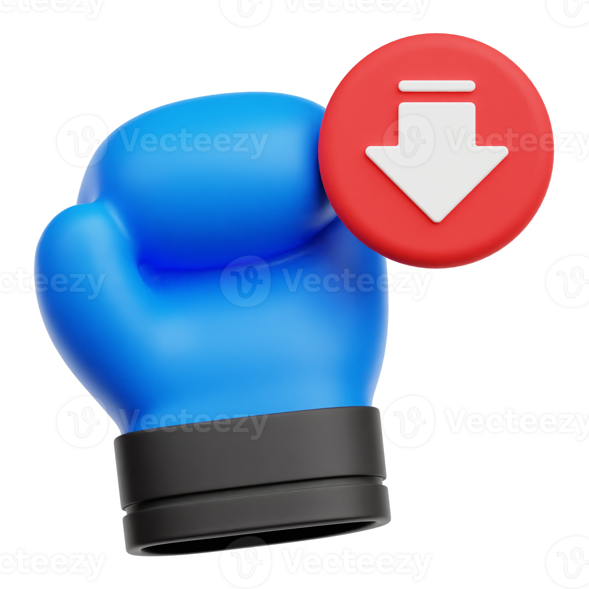 Decrease Boxing Glove 3D Icon Isolated On Transparent Background ...