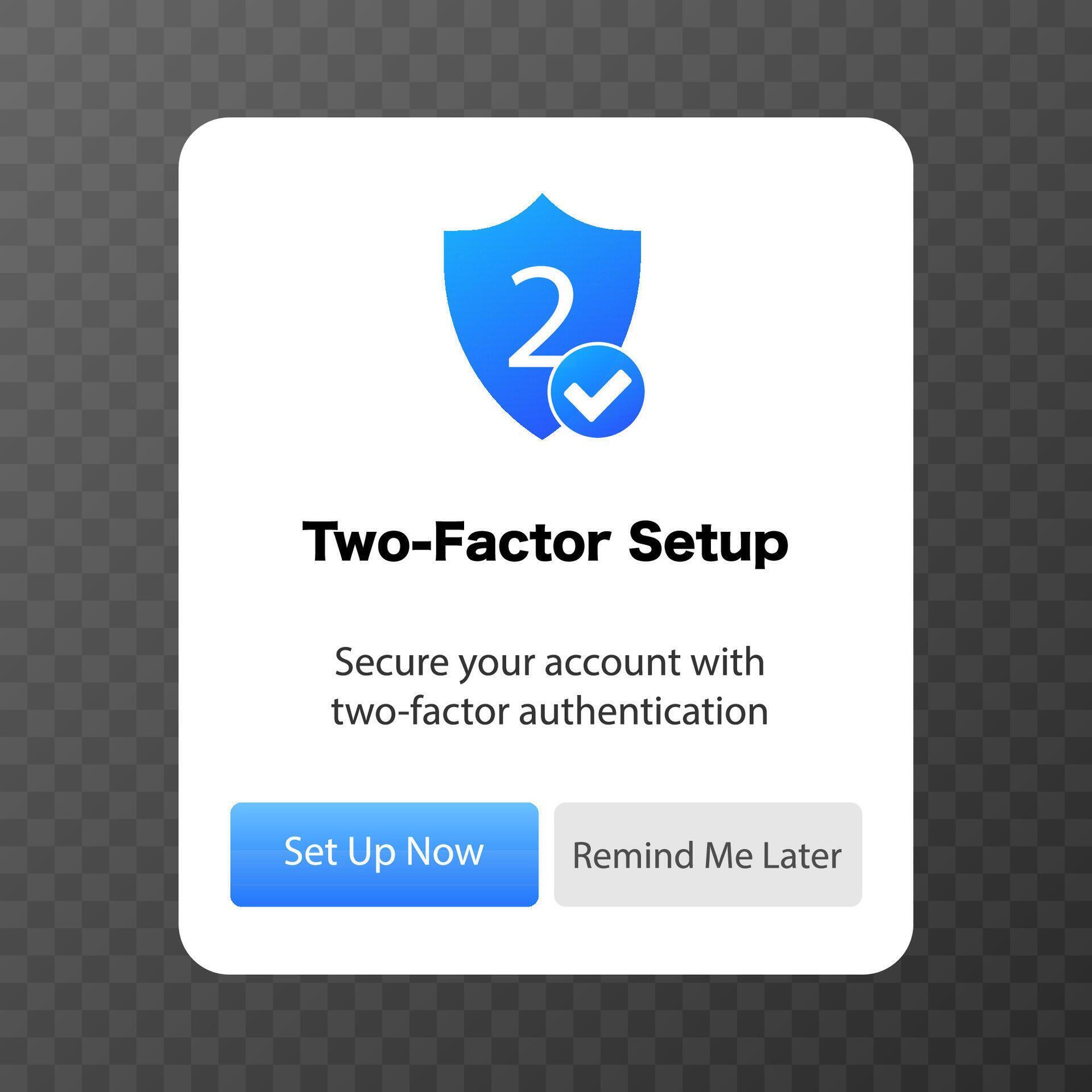 Two-Factor Authentication Setup. illustration. 77698822 Vector Art at ...