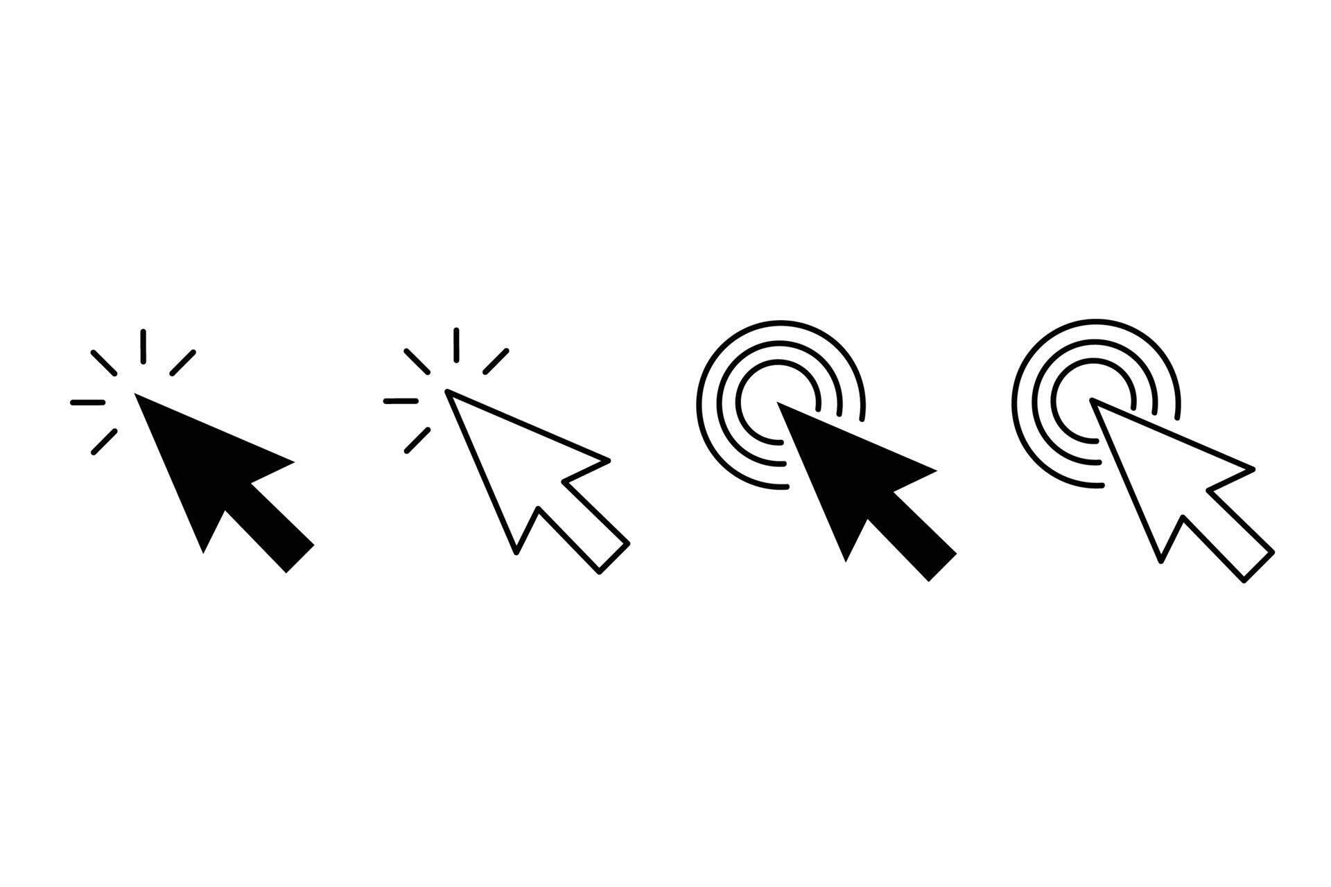 Mouse cursor pointer click icon set for interface. 77712790 Vector Art ...