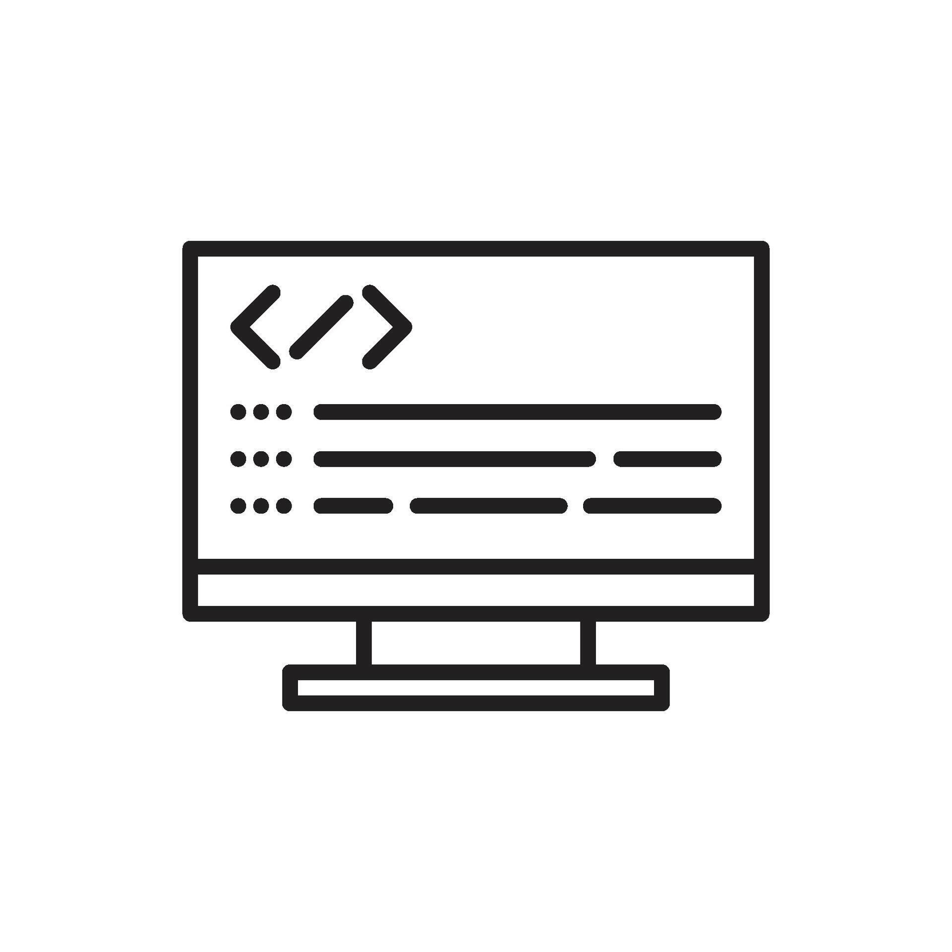 Computer Coding Programming Icon Outline Art 77731305 Vector Art at ...