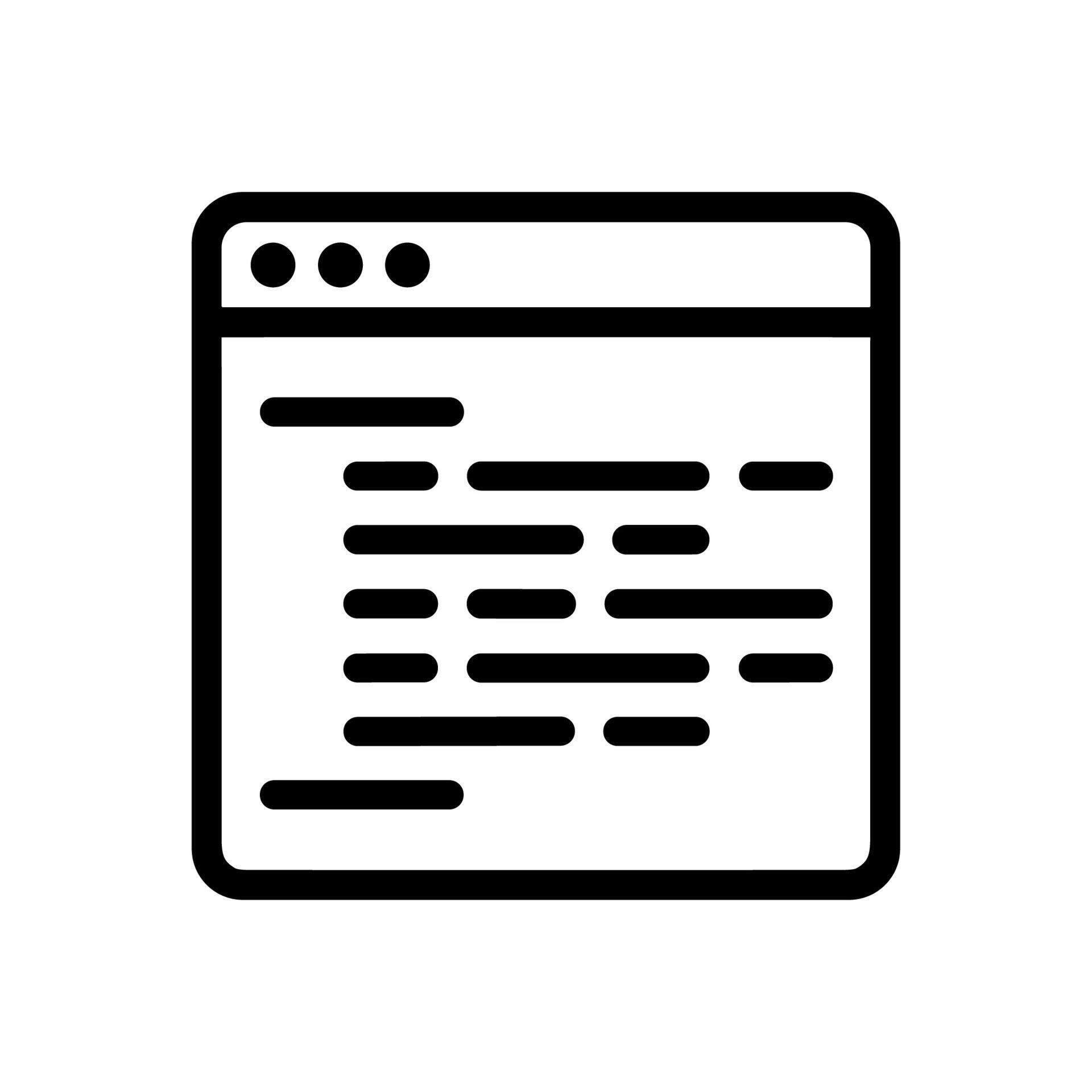 Simple Outline Programming Code Window Script Line Icon Illustration ...