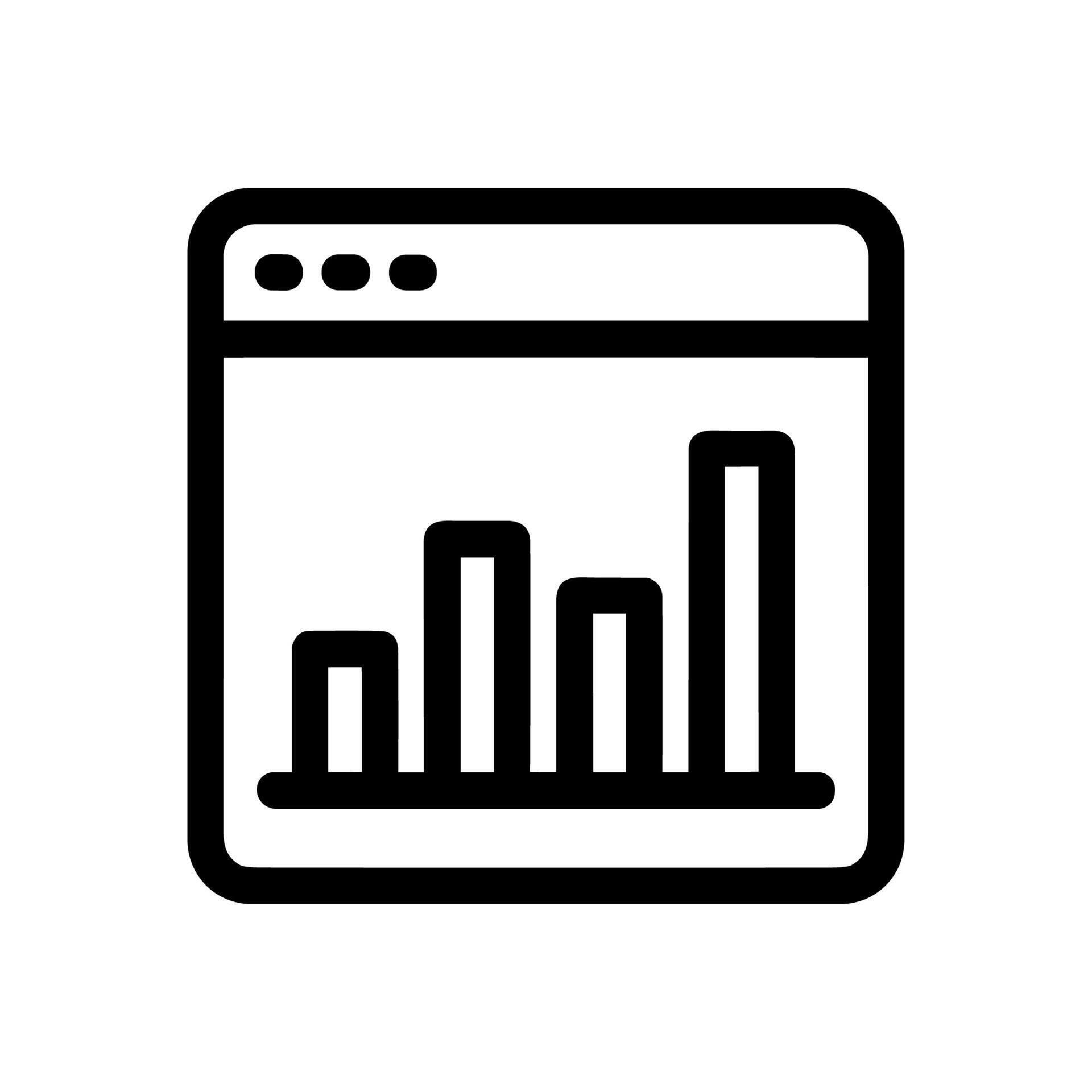 Outline Simple Browser Graph Statistics Data Analysis Interface Icon ...