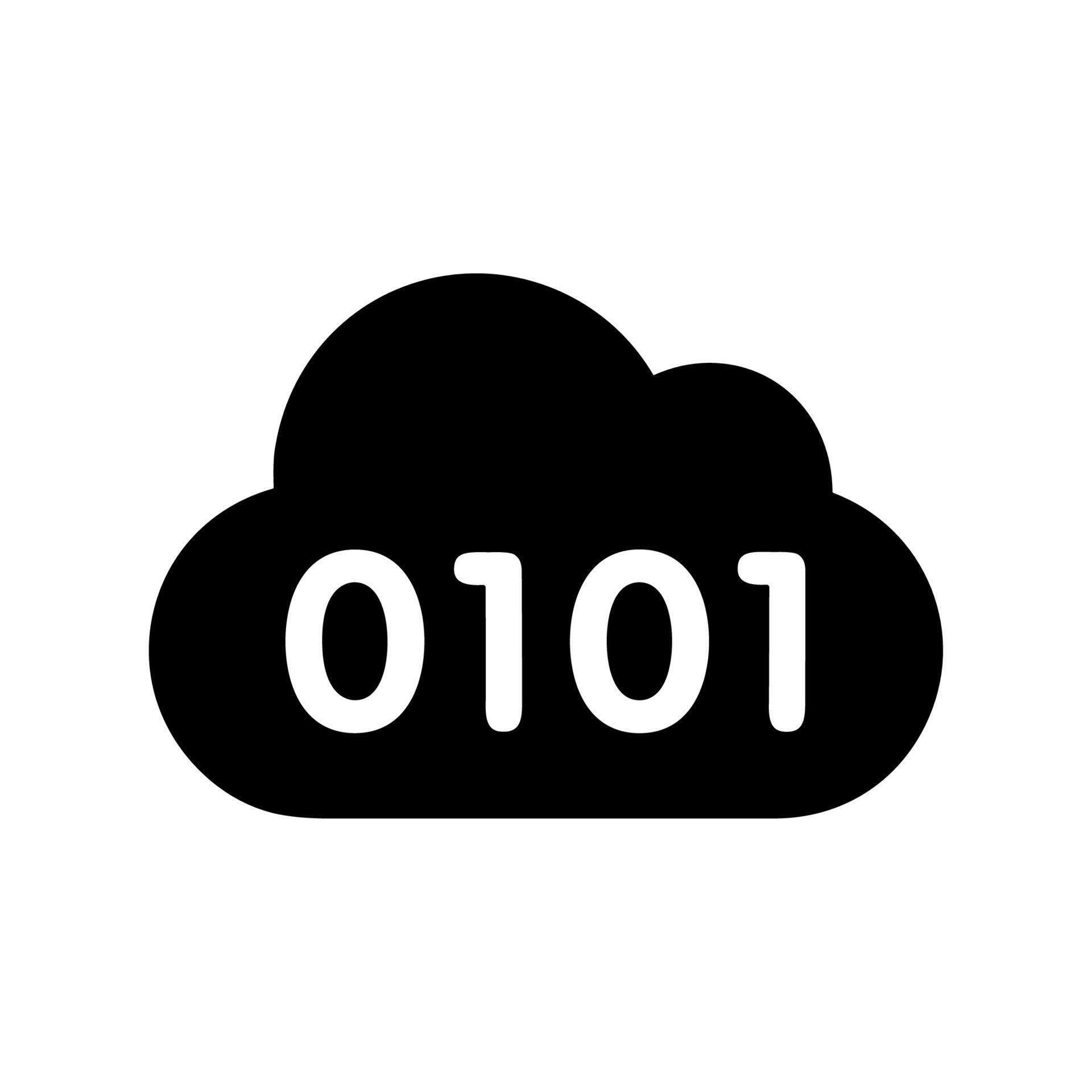 Simple Flat Cloud Binary Code Technology Computing Information Icon ...