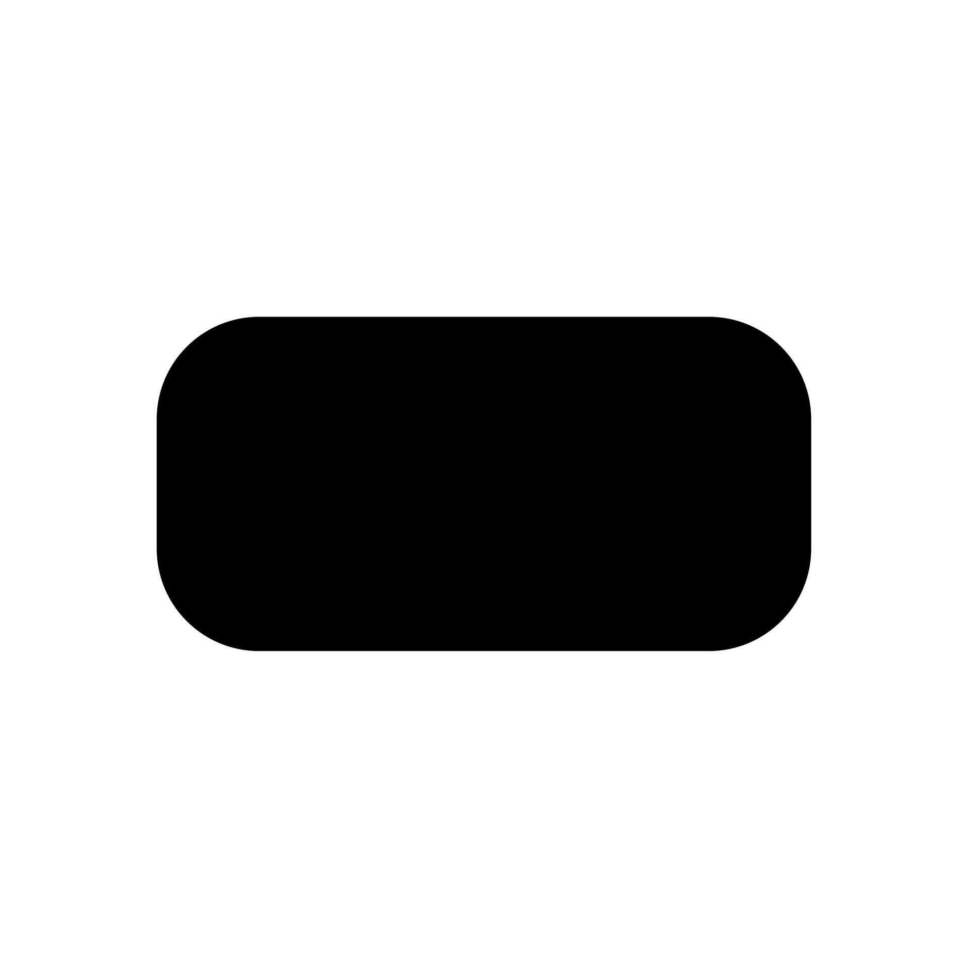 Simple Solid Rounded Corner Rectangle Shape Icon Graphic Element ...
