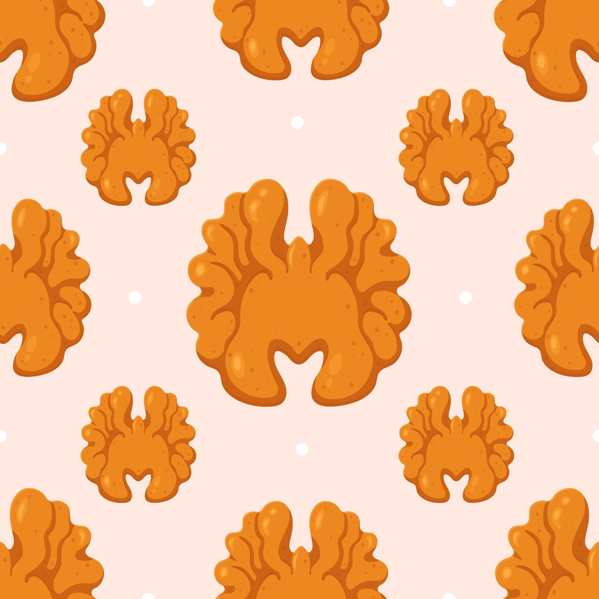 Walnut Pattern Repeat Walnut kernel seamless pattern on light background 77863488 Vector Art ...