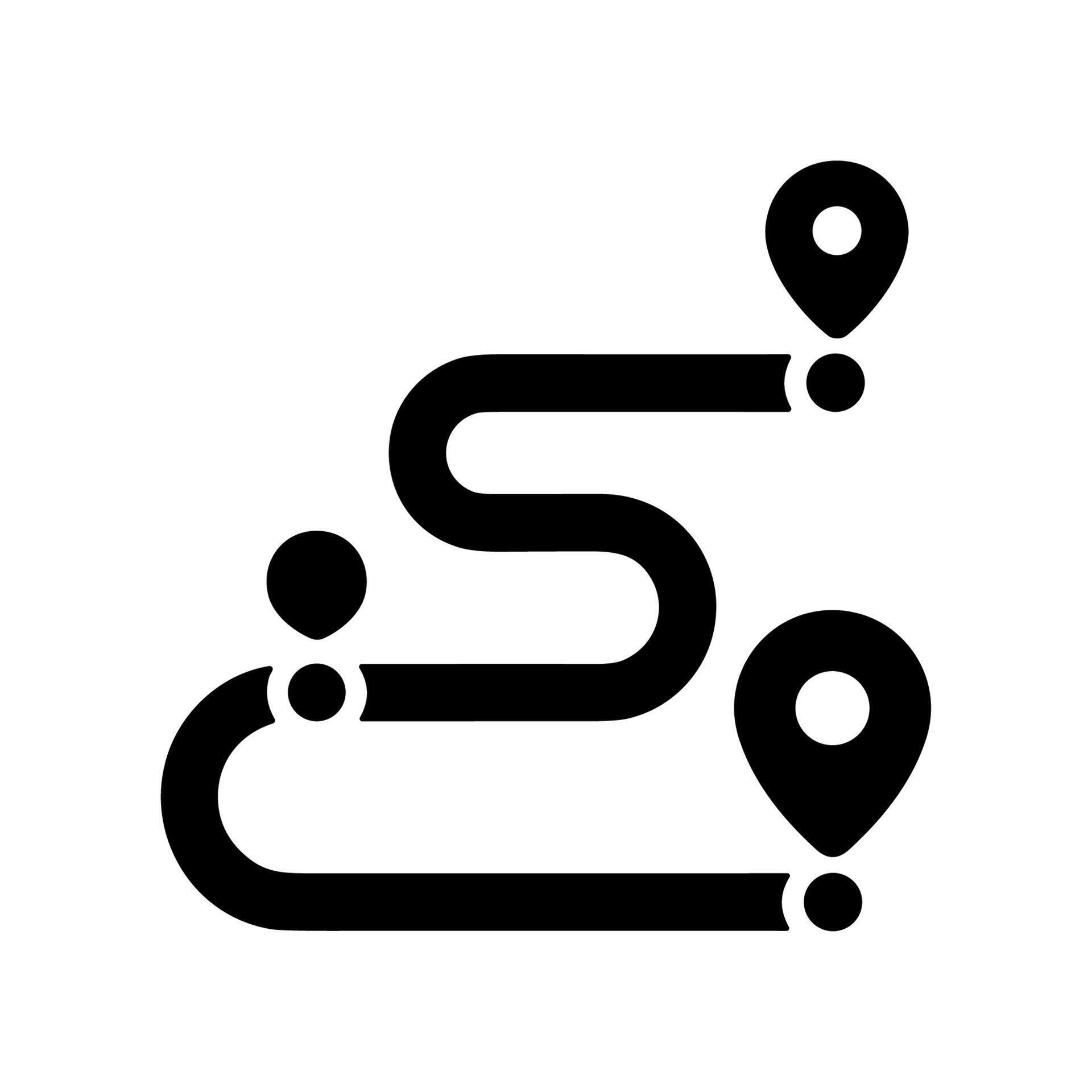 Simple Solid Route Direction Map Pointer Sign Navigation Icon 77864676 ...