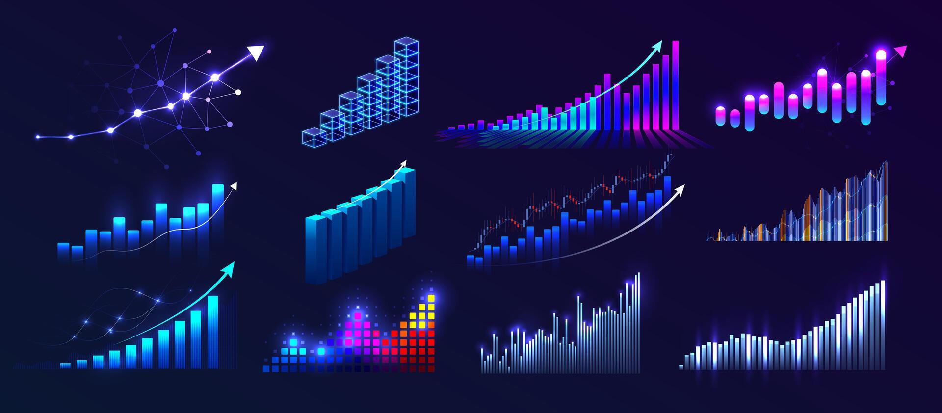 Dynamic Graphs and Data Visualization Elements 77925089 Vector Art at ...