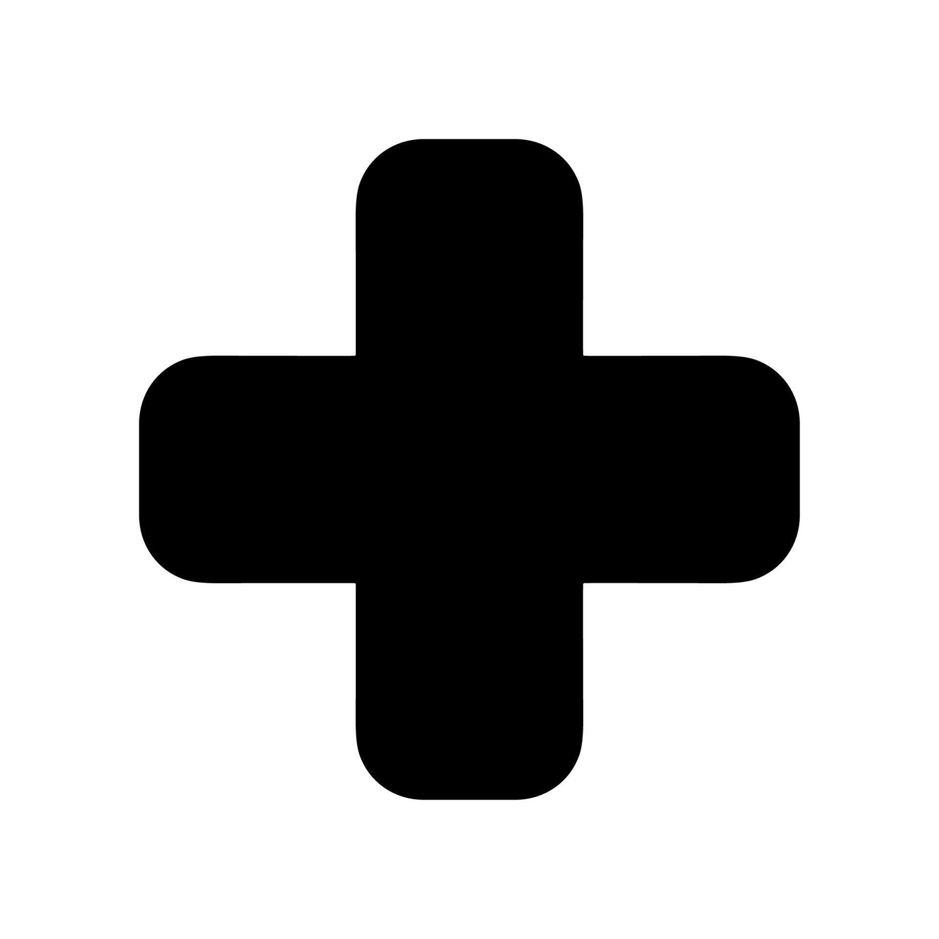 Simple Solid Plus Sign Shape Rounded Corner Icon 78037183 Vector Art at ...