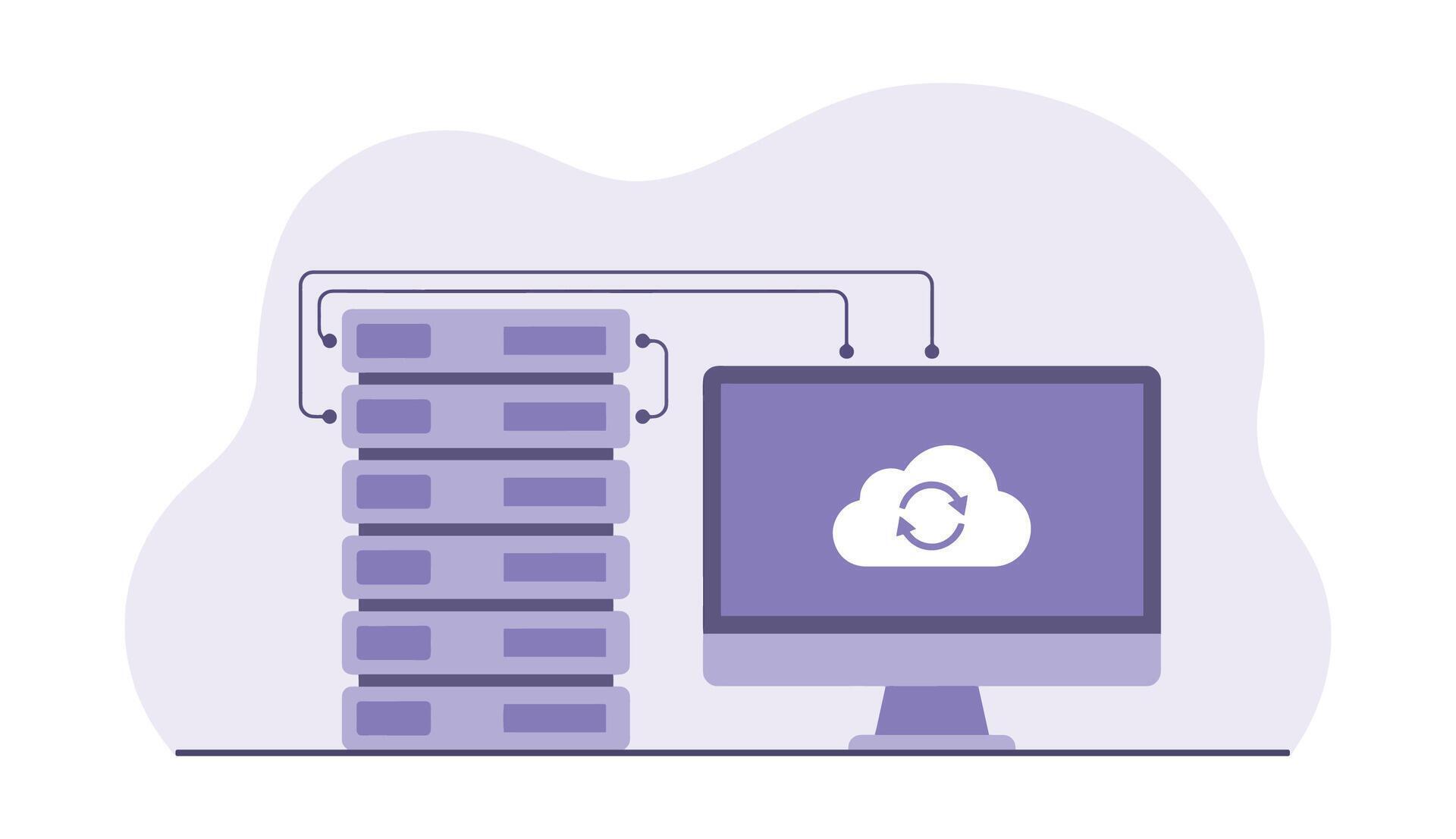 Cloud data synchronization with server infrastructure 78051914 Vector ...