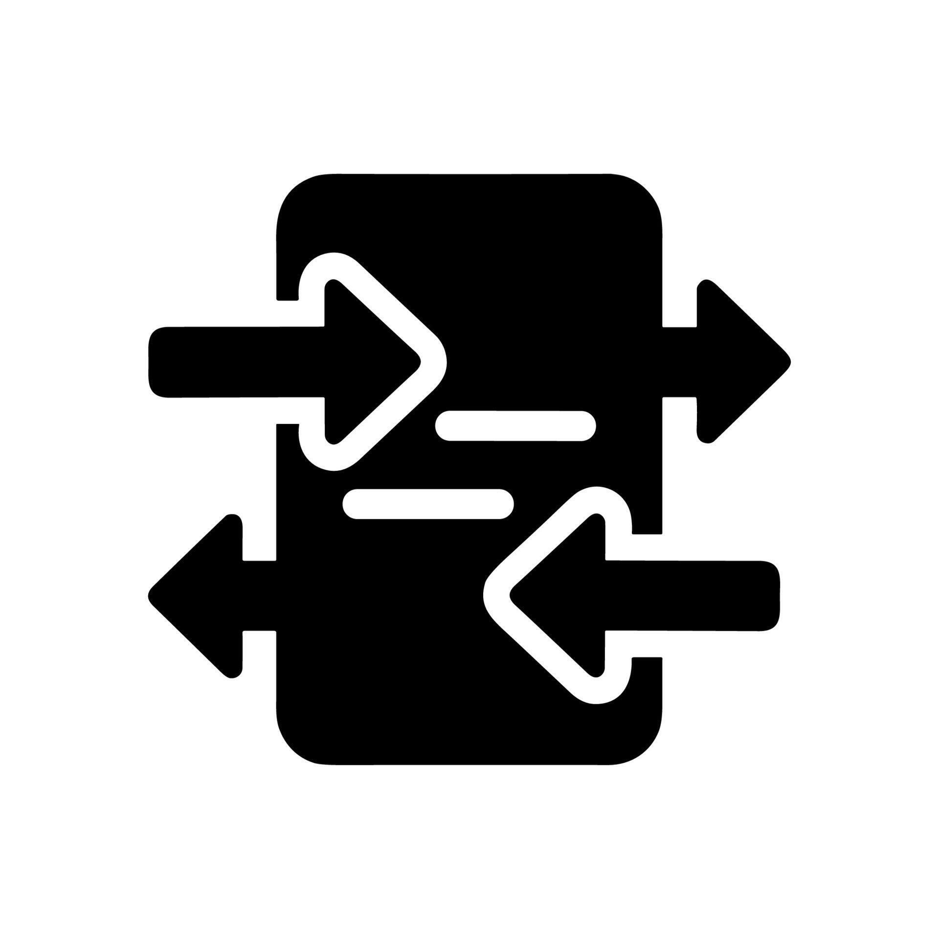 Solid Style Data Processing with Input and Output Arrows Icon 78061527 ...