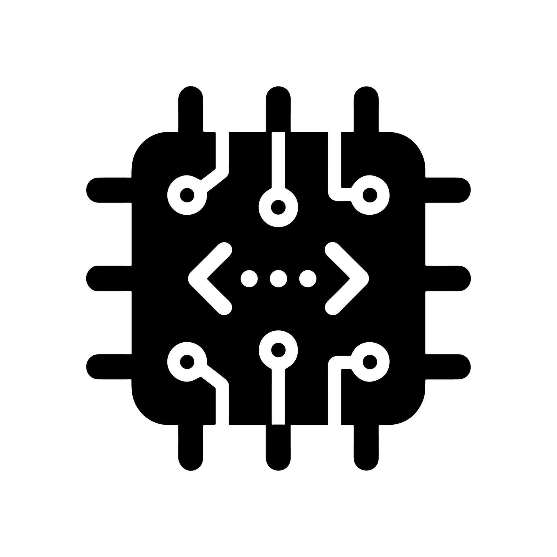 Flat Processor Code Computer Technology Digital Chip Icon 78062417 ...